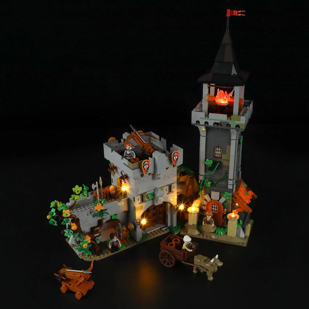 Medieval Watchtower Building Set with 10 Lighted Spots and Minifigures
