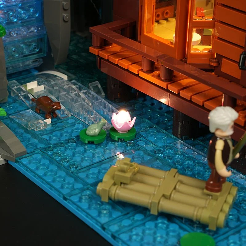 Waterfall Cabin L9083 Retro House Building Set with Lights