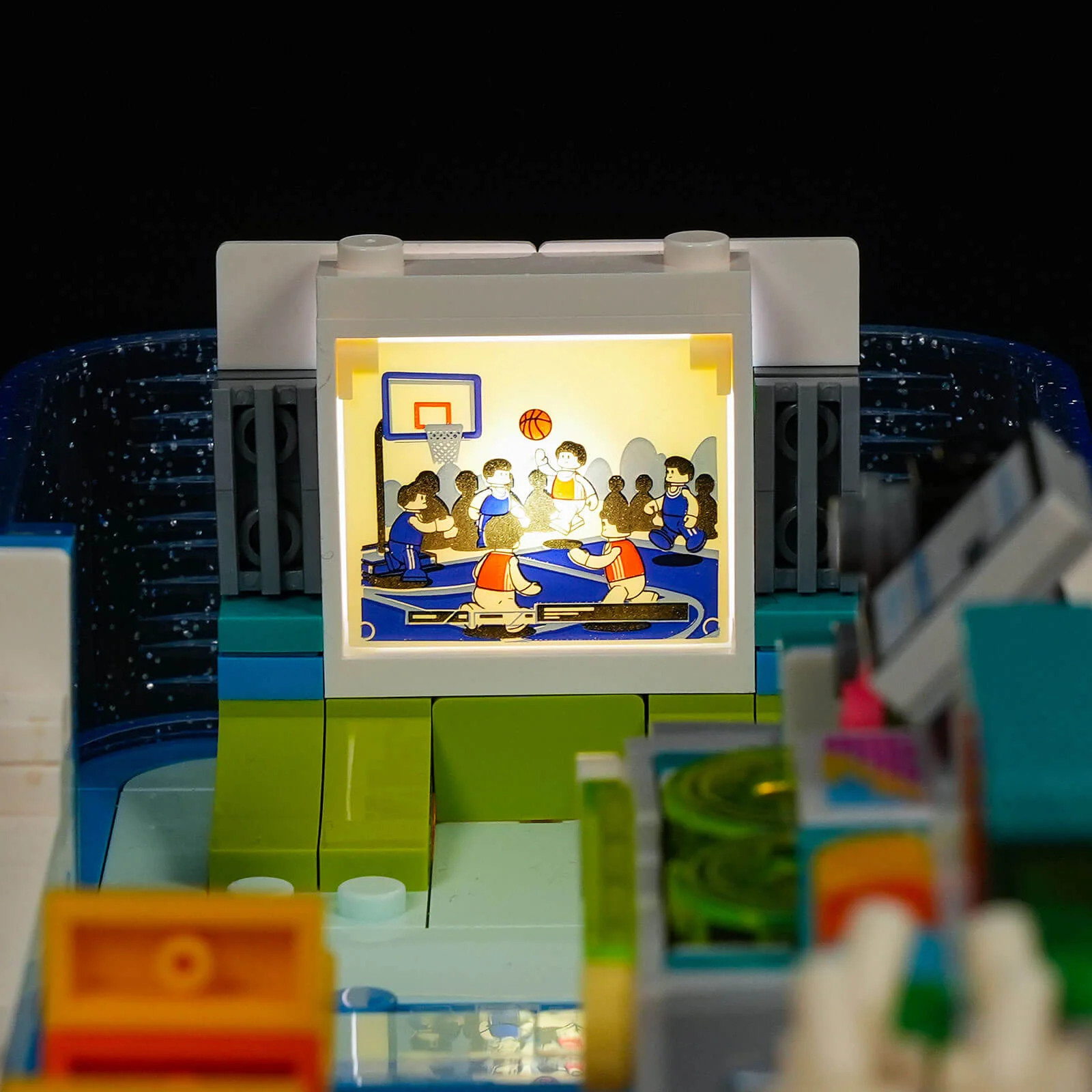 Streetball Tour Bus Double-Decker Building Set with 9 Lights
