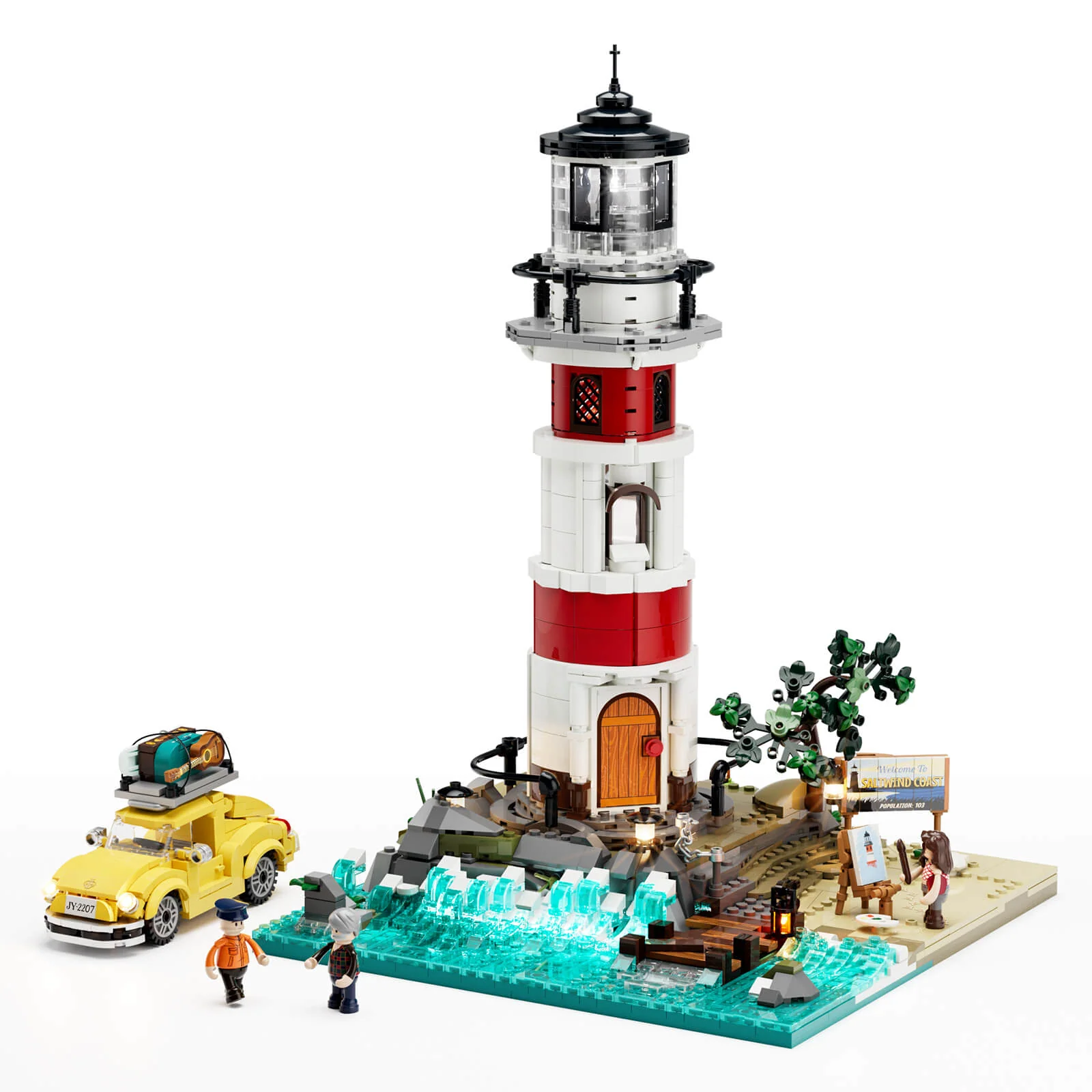 Sunrise Lighthouse 18007 海岸灯塔巡逻灯建筑套装