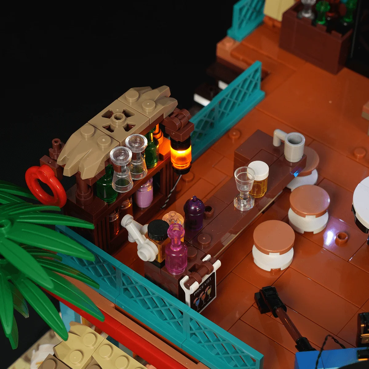 Lumibricks Surf Shop Beach Building Set with Stage and Lights