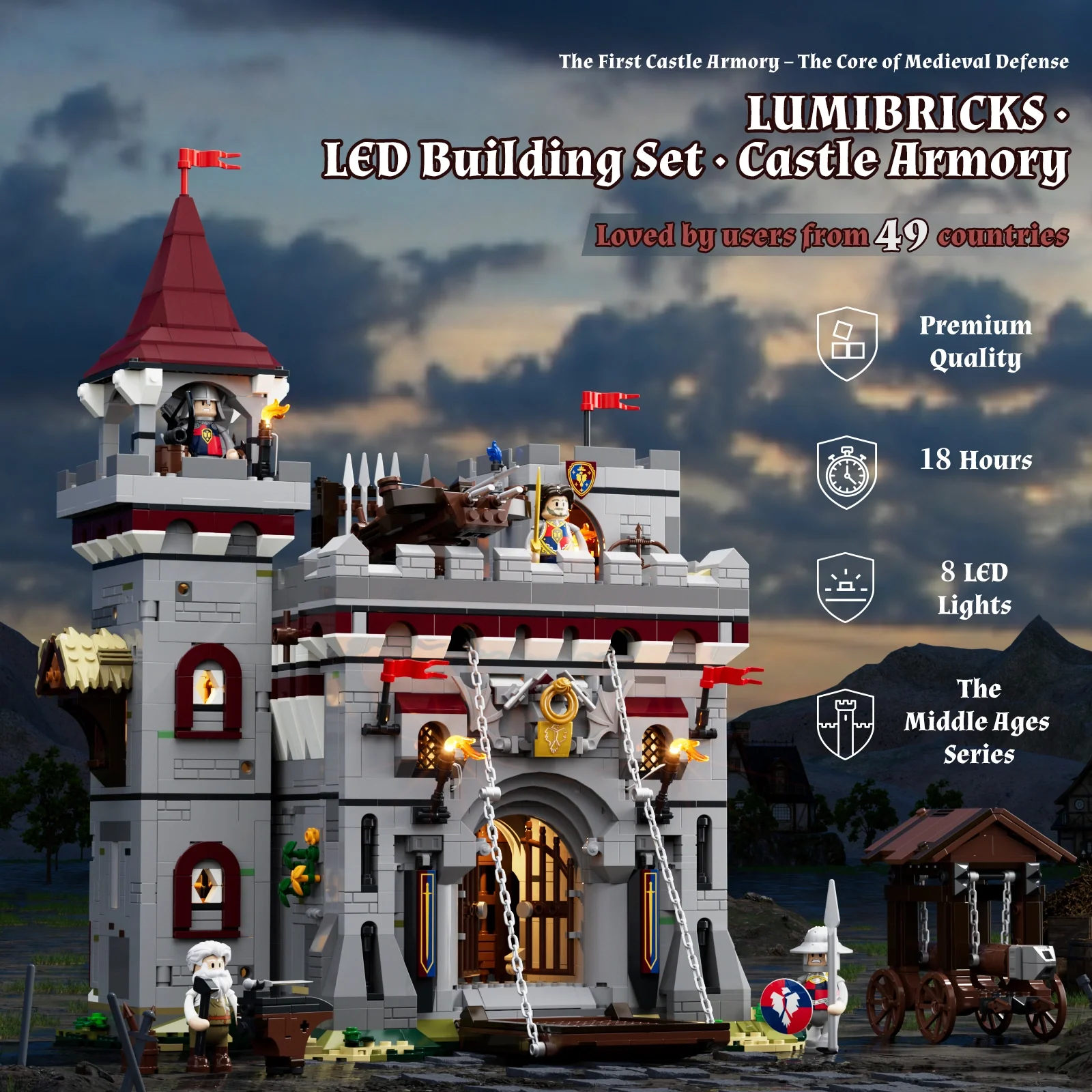 Castle Armory Medieval Building Set with Four Figures
