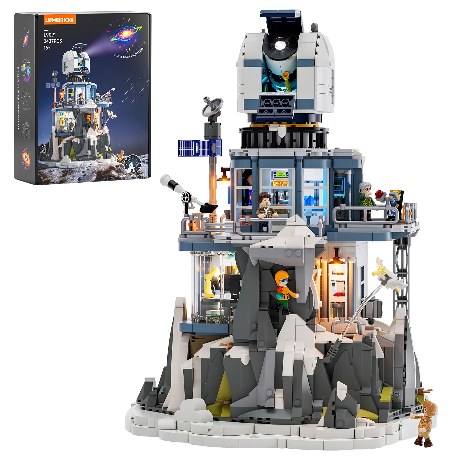 Alpine Observatory L9091 Light-Up Brick Build with Rotating Dome