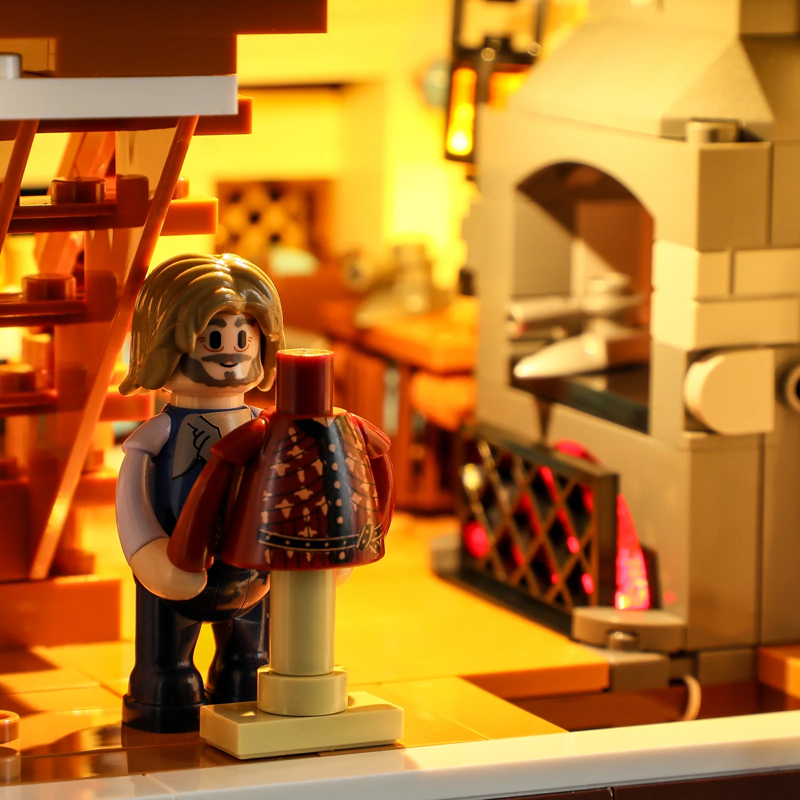 Medieval Tailor Shop Lighted Three-Floor Building Set