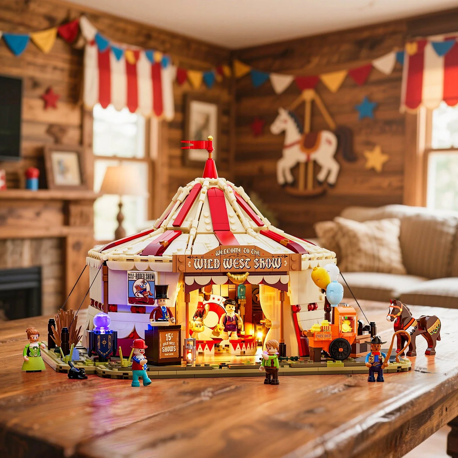 Traveling Circus L9079 LED Building Set with 7 Lights