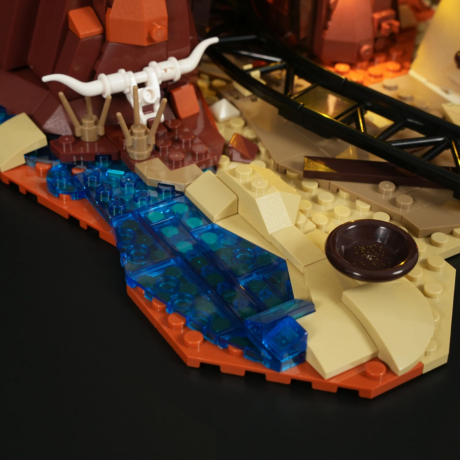 Old West Gold Mine Building Set with Camp Lighting
