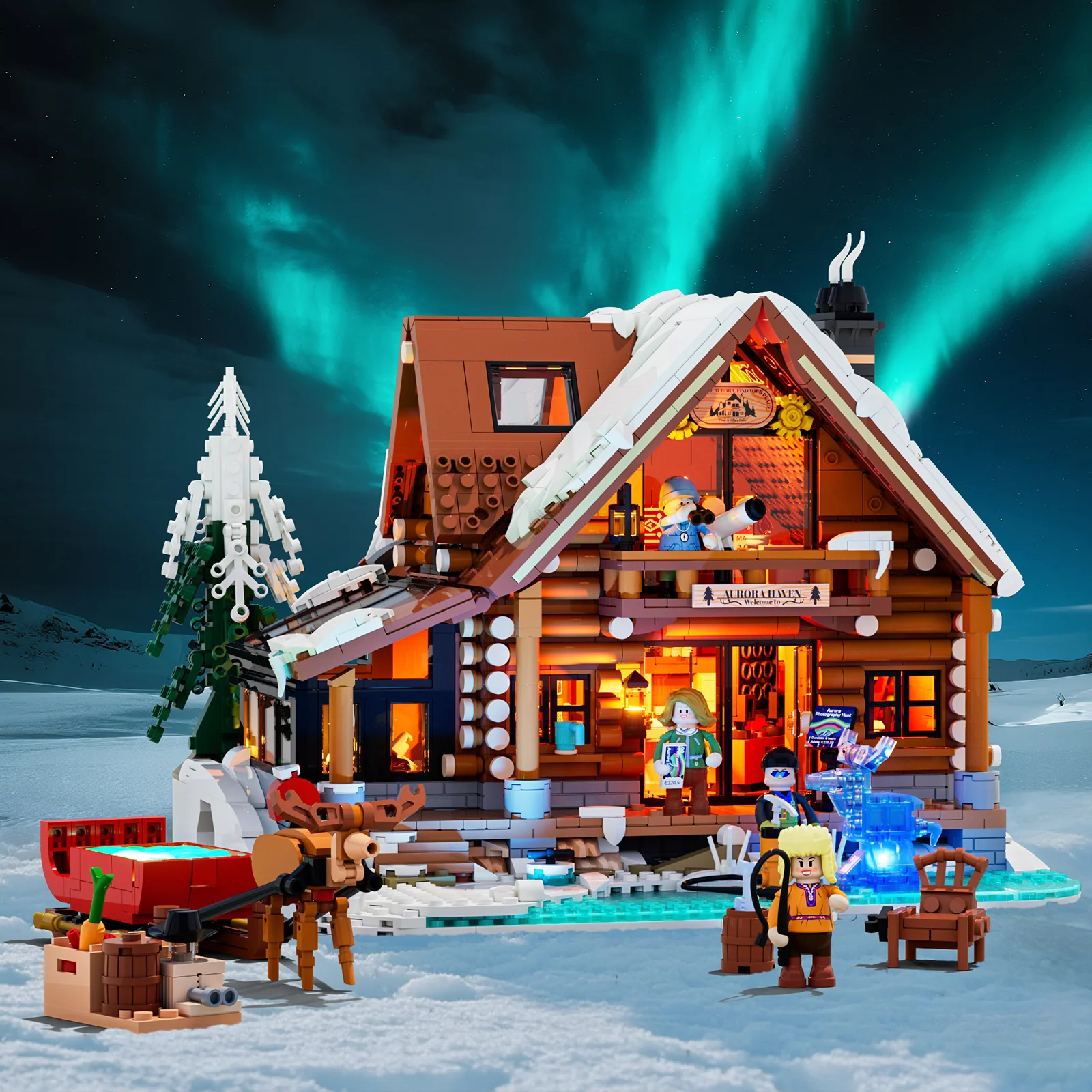 Aurora Cabin Nordic Building Set with Glass Observatory