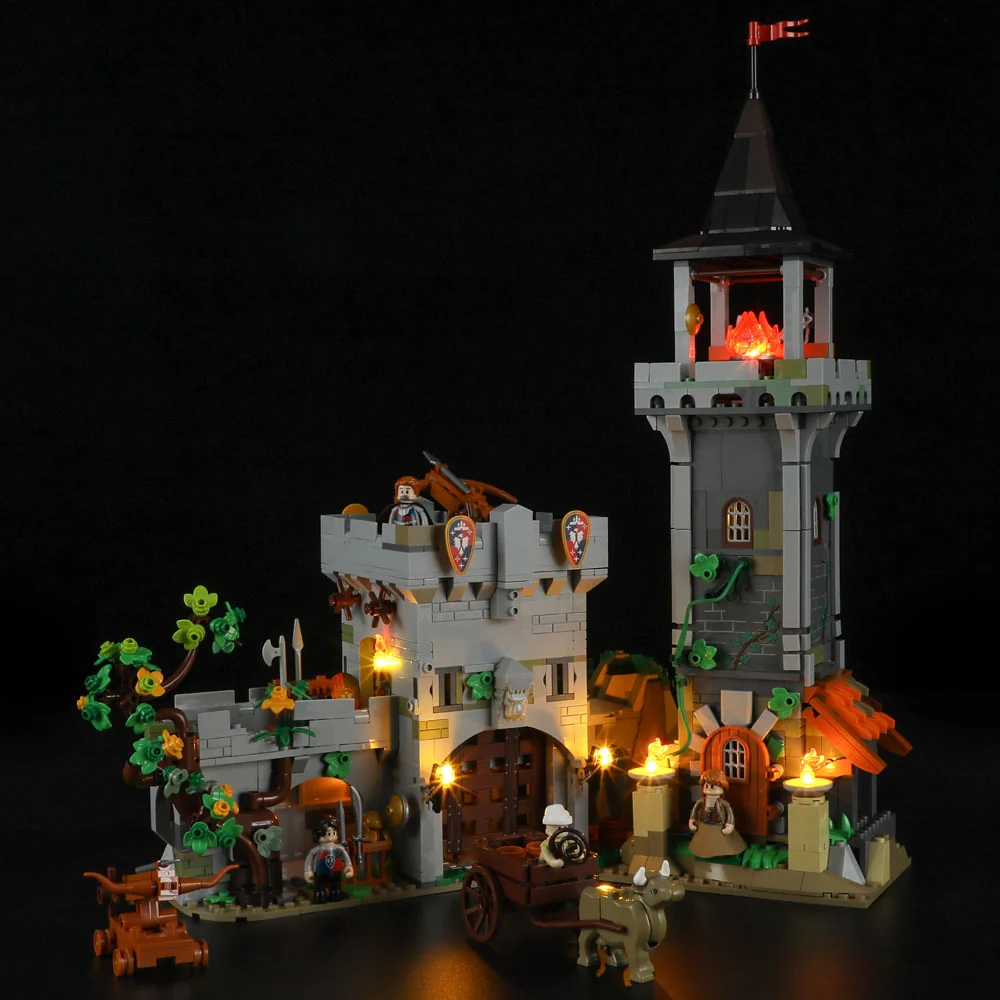 Medieval Watchtower Building Set with 10 Lighted Spots and Minifigures