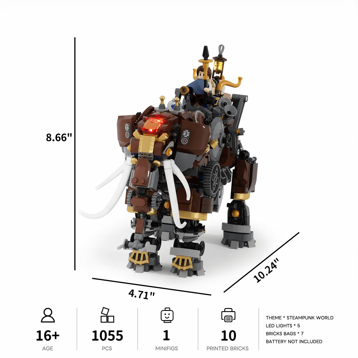 Steamphant 11014 Steampunk Mechanical Elephant Building Set