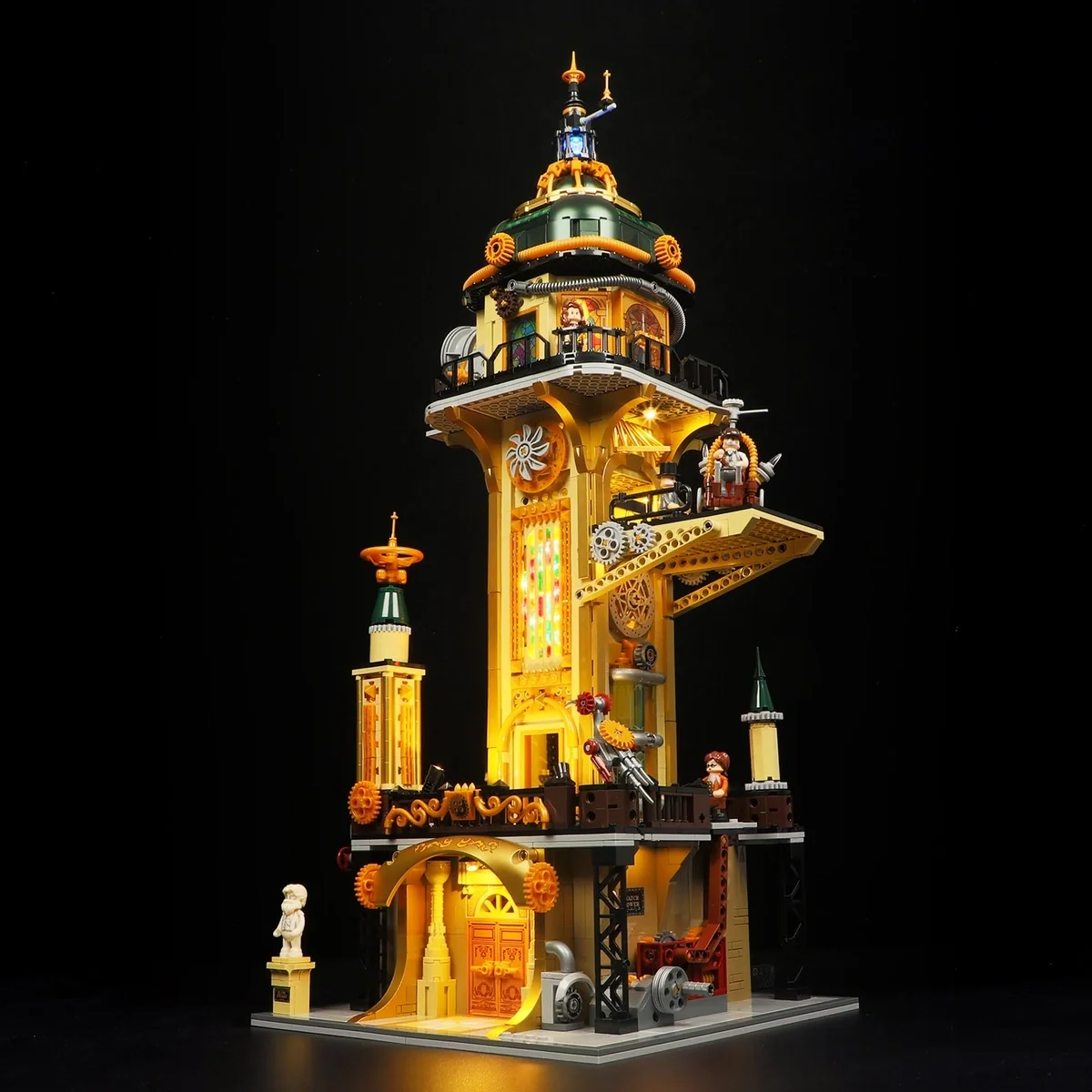 Steampunk Watch Tower Building Set with 19 LED Lights