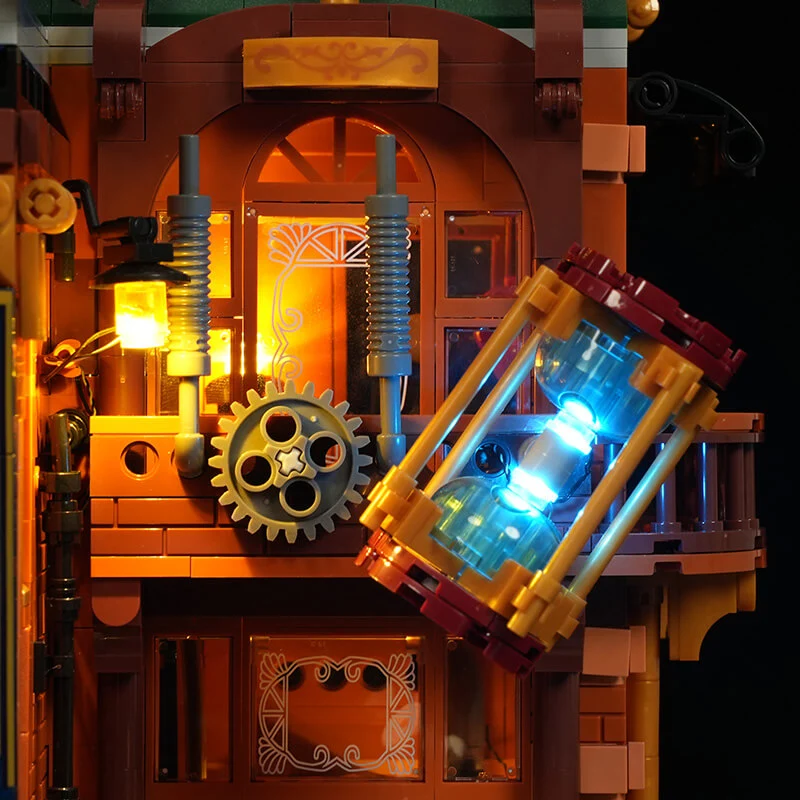 Steampunk Time Rift Library Build Set with 17 LED Lights