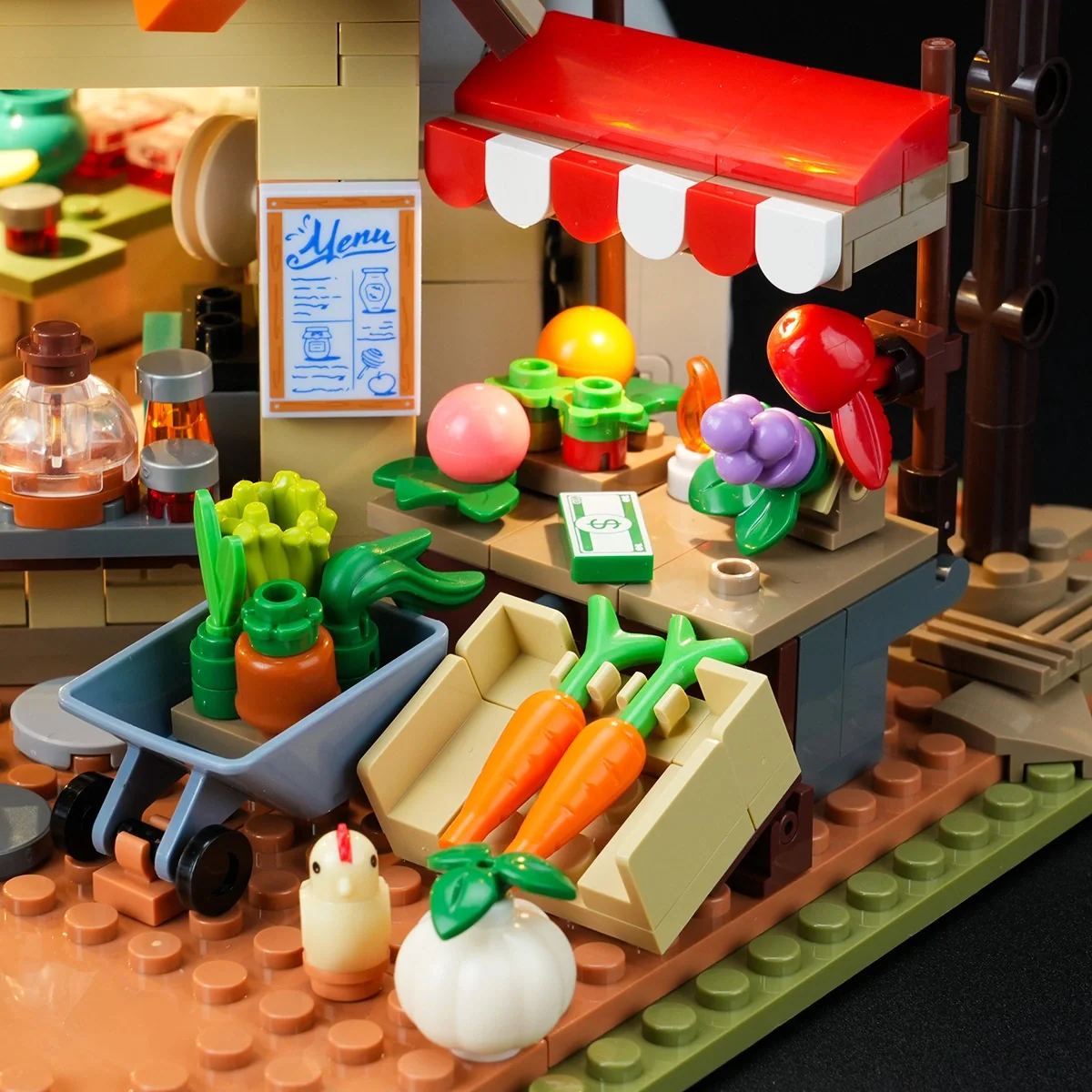Autumn Farmhouse Halloween Building Set with 12 LED Lights