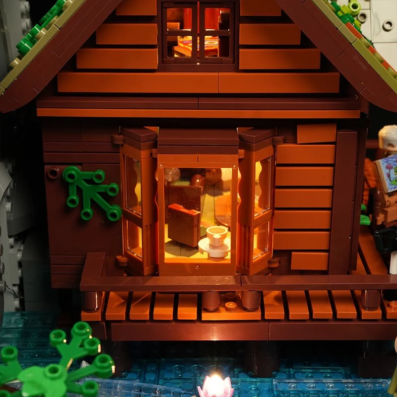 Waterfall Cabin L9083 Retro House Building Set with Lights