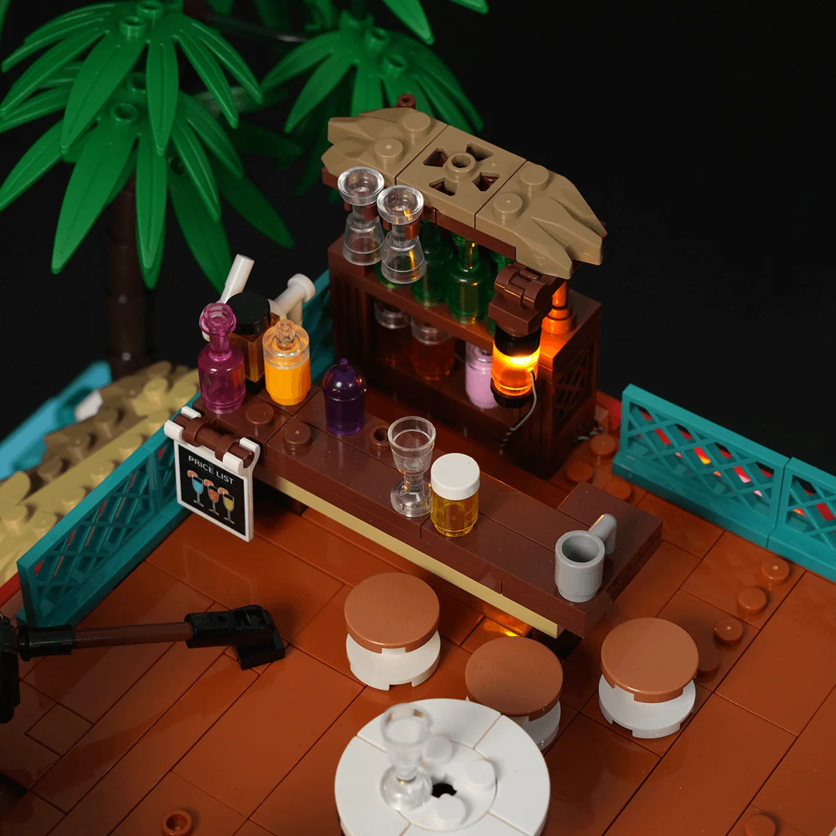Lumibricks Surf Shop Beach Building Set with Stage and Lights