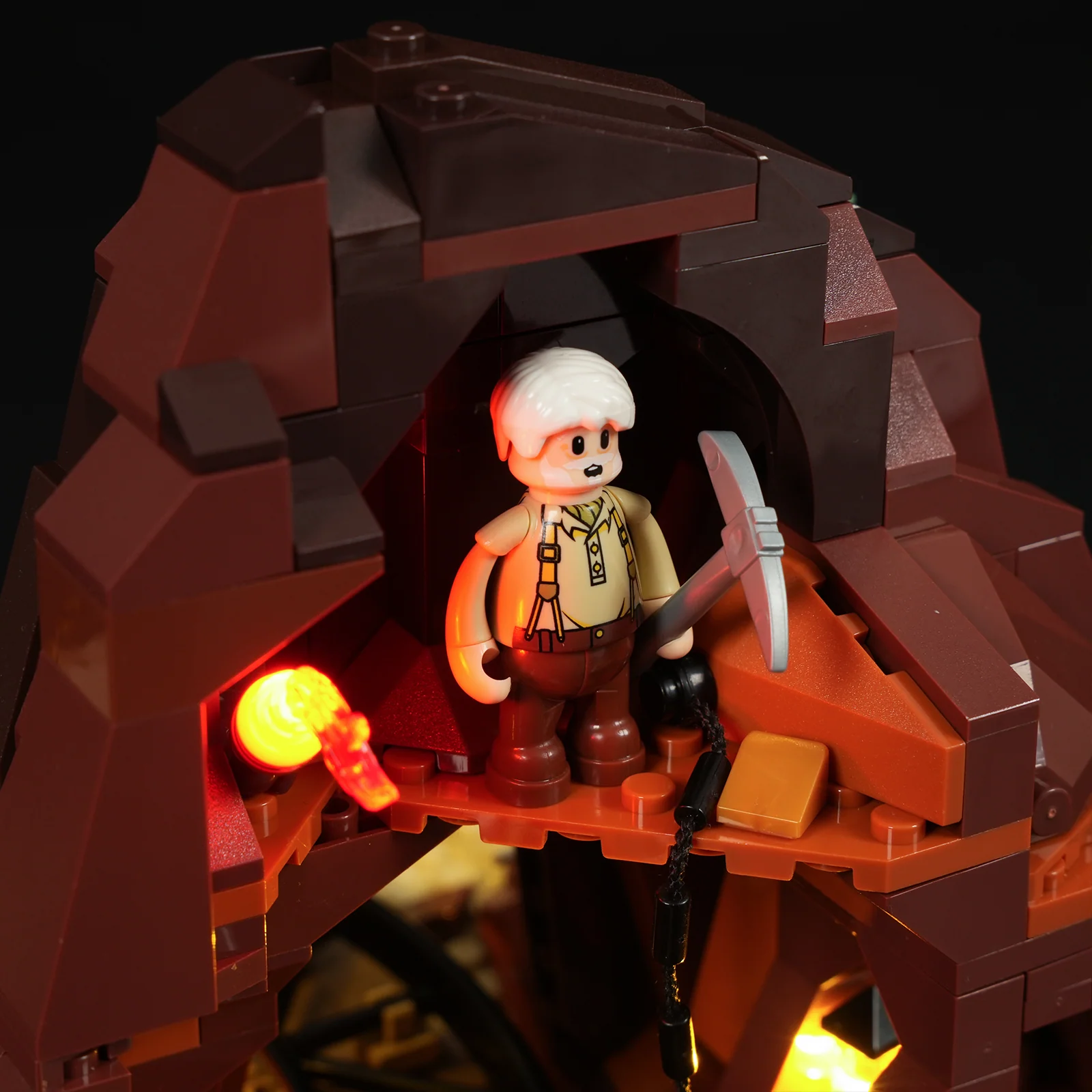 Old West Gold Mine Building Set with Camp Lighting
