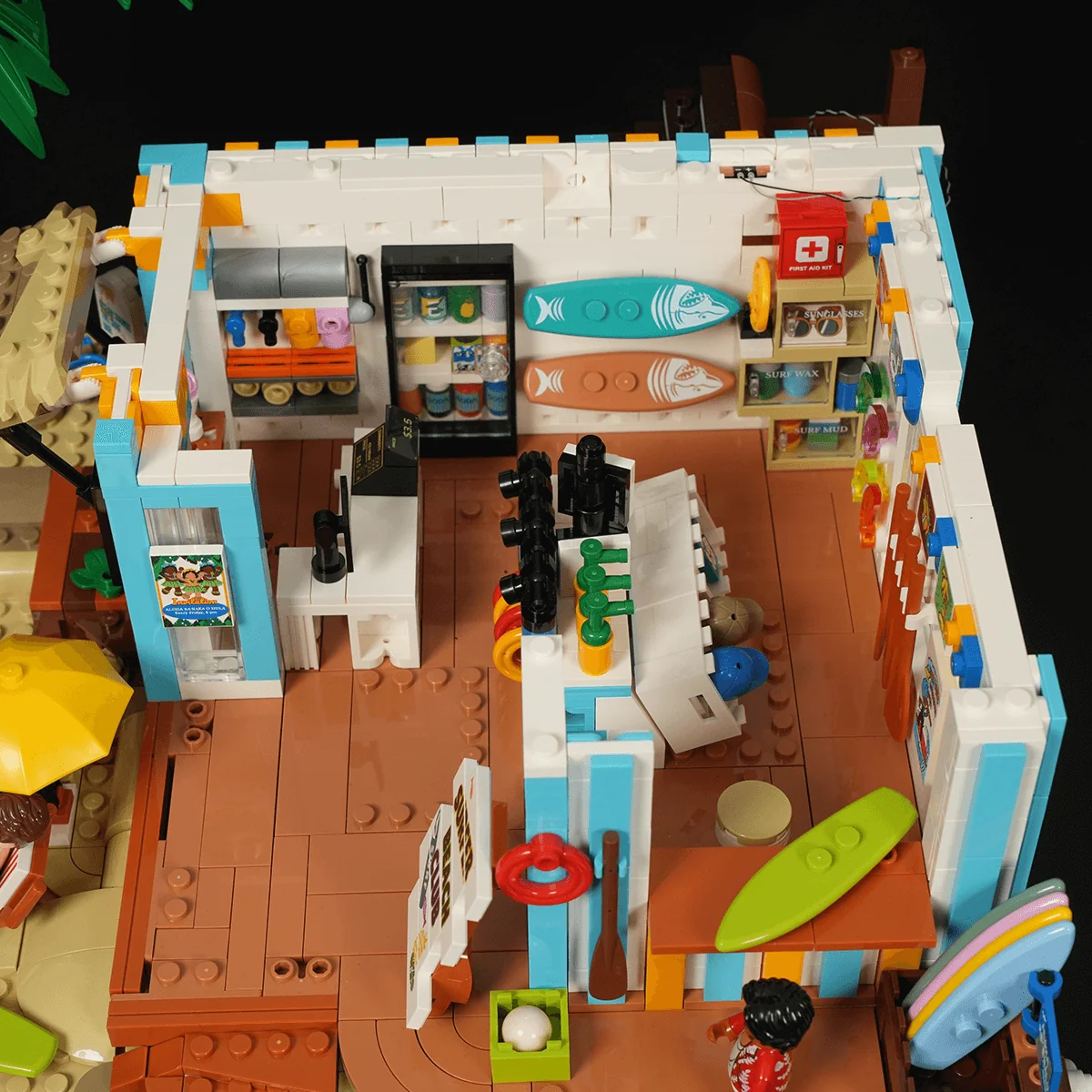 Lumibricks Surf Shop Beach Building Set with Stage and Lights