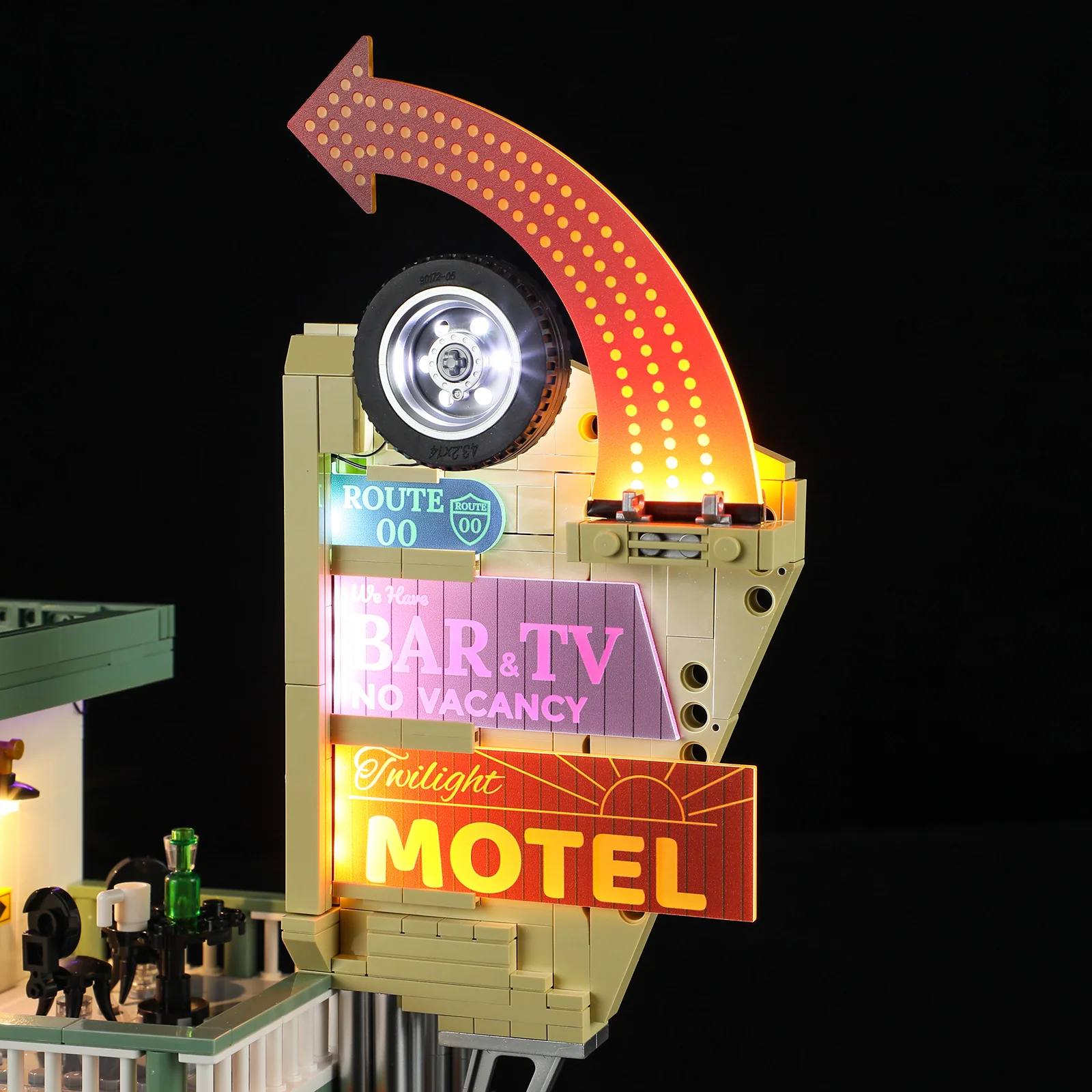 Twilight Motel Retro Neon Building Set with 22 LED Lights