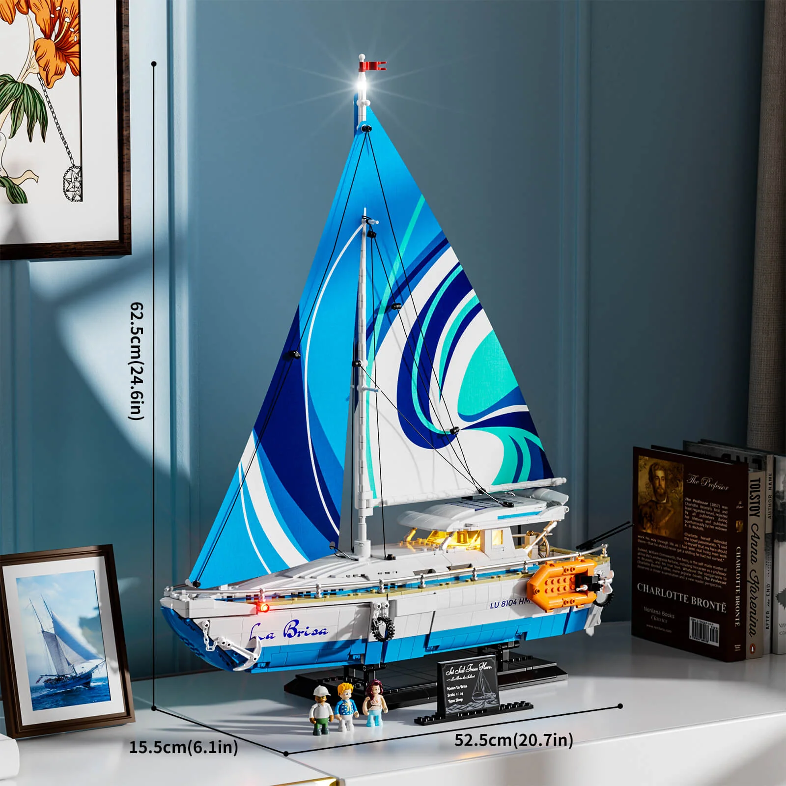 The Sailboat La Brisa 1640-Piece Model with LED Lights