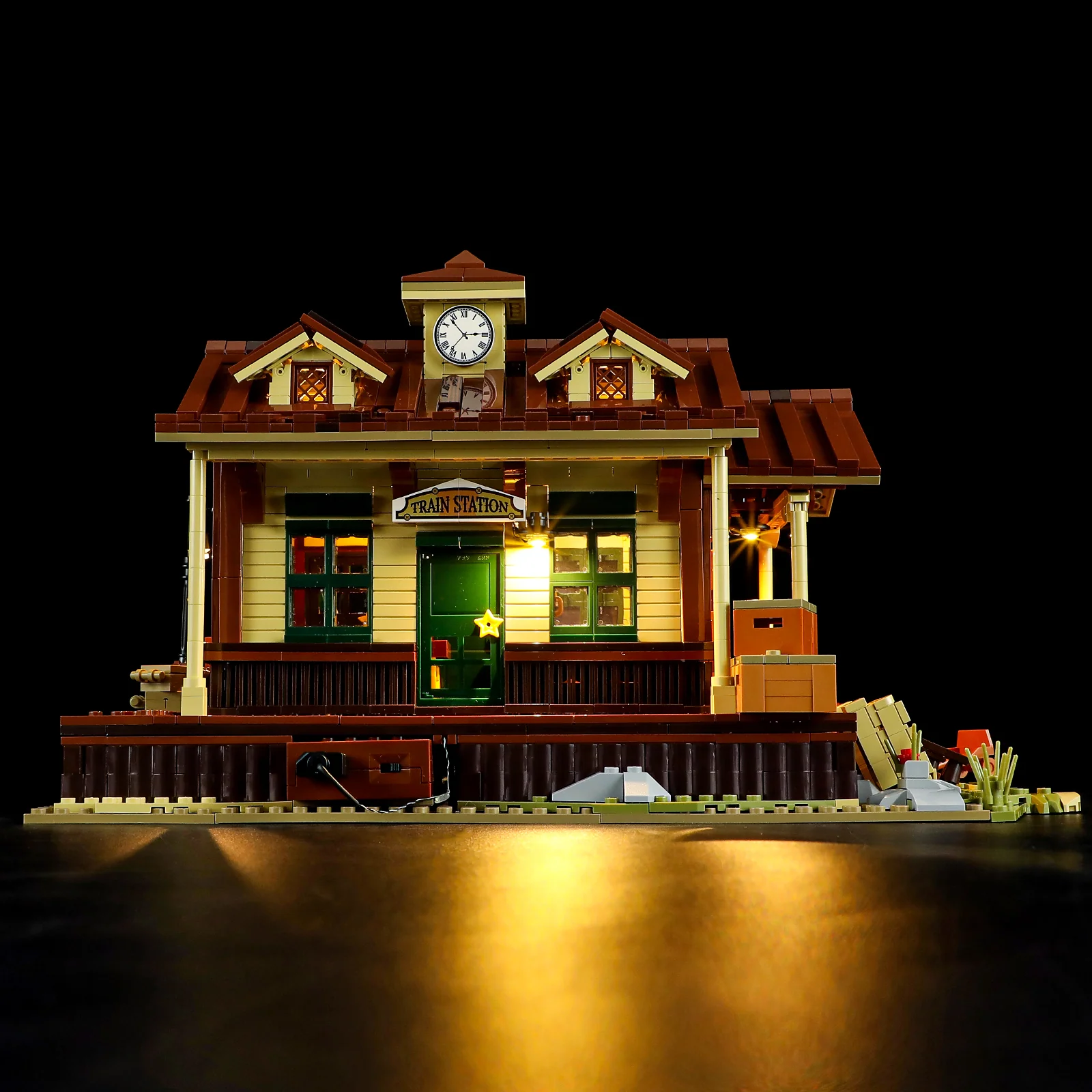 West Train Station 1974-Piece Wild West Building Set with Lights