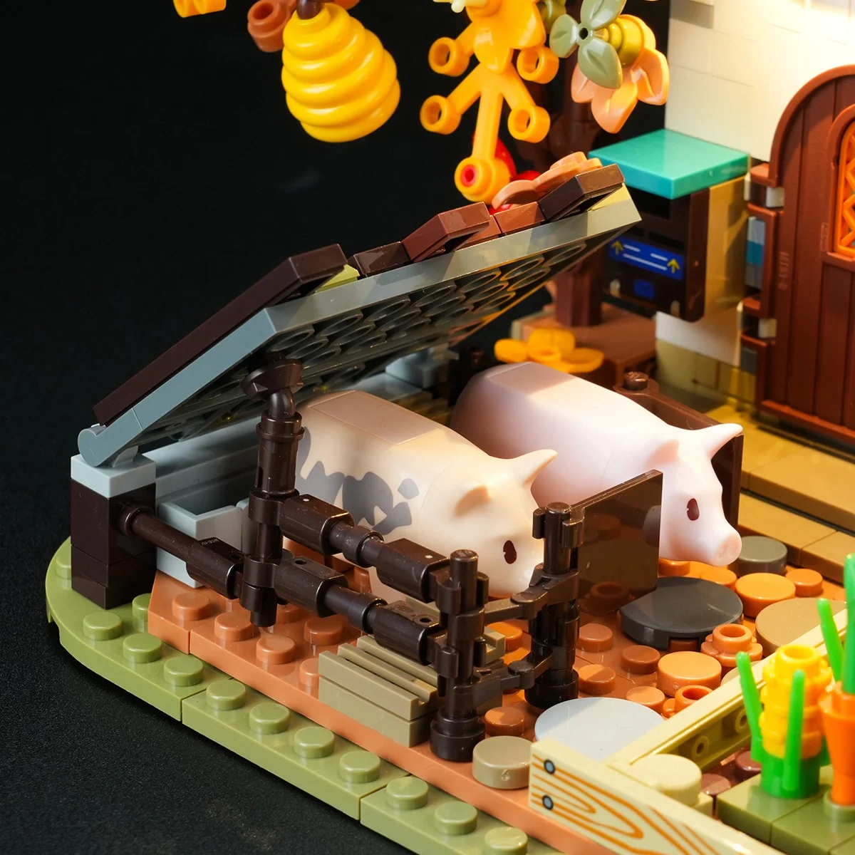 Autumn Farmhouse Halloween Building Set with 12 LED Lights
