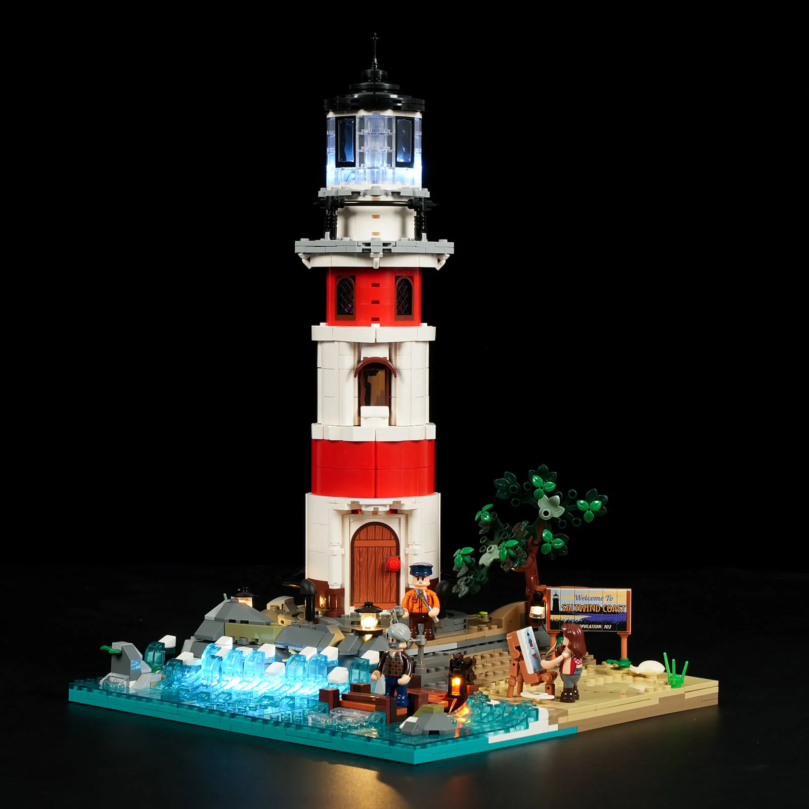 Sunrise Lighthouse 18007 海岸灯塔巡逻灯建筑套装