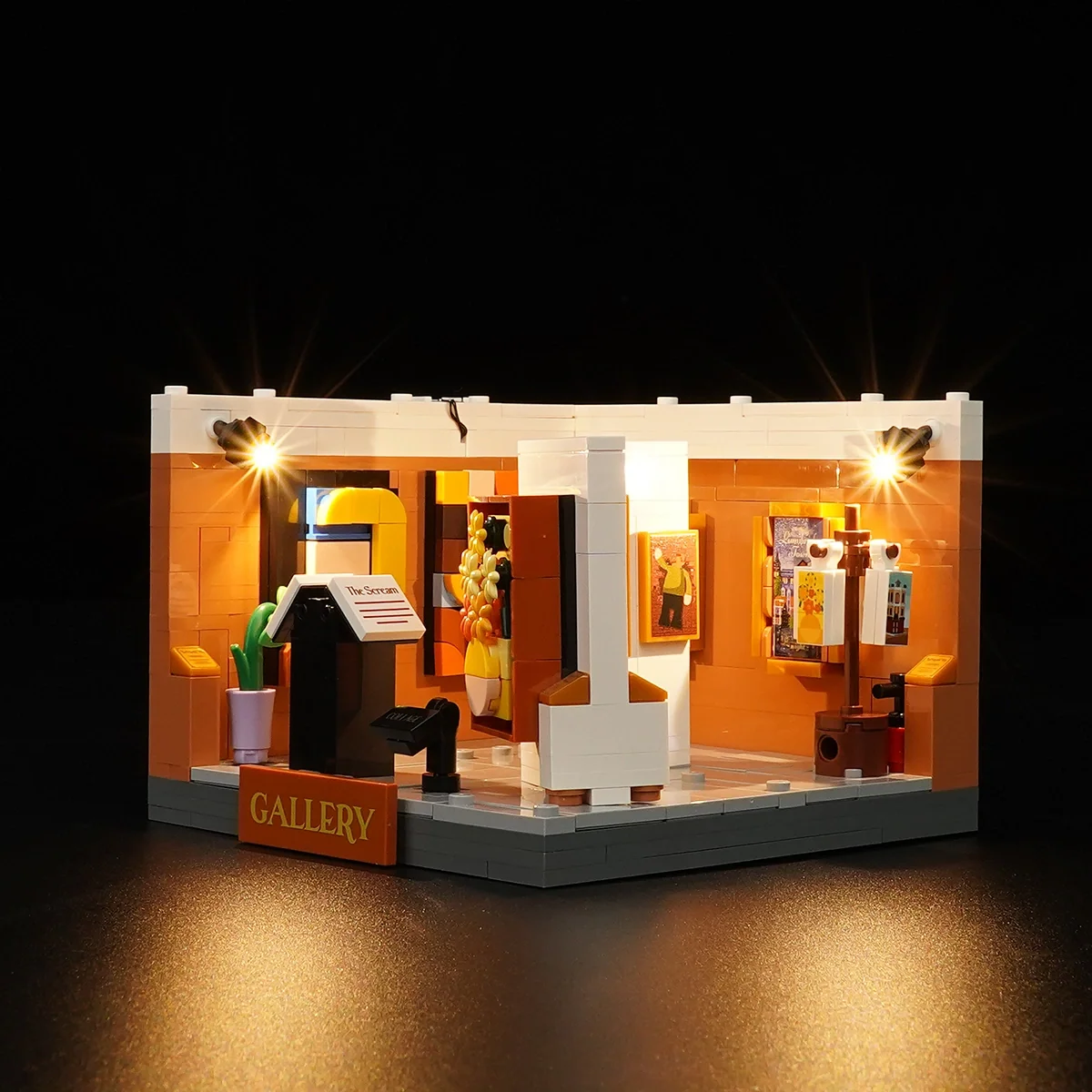 Brick Art Gallery Box 16 x 16 Museum Building Set with Lights