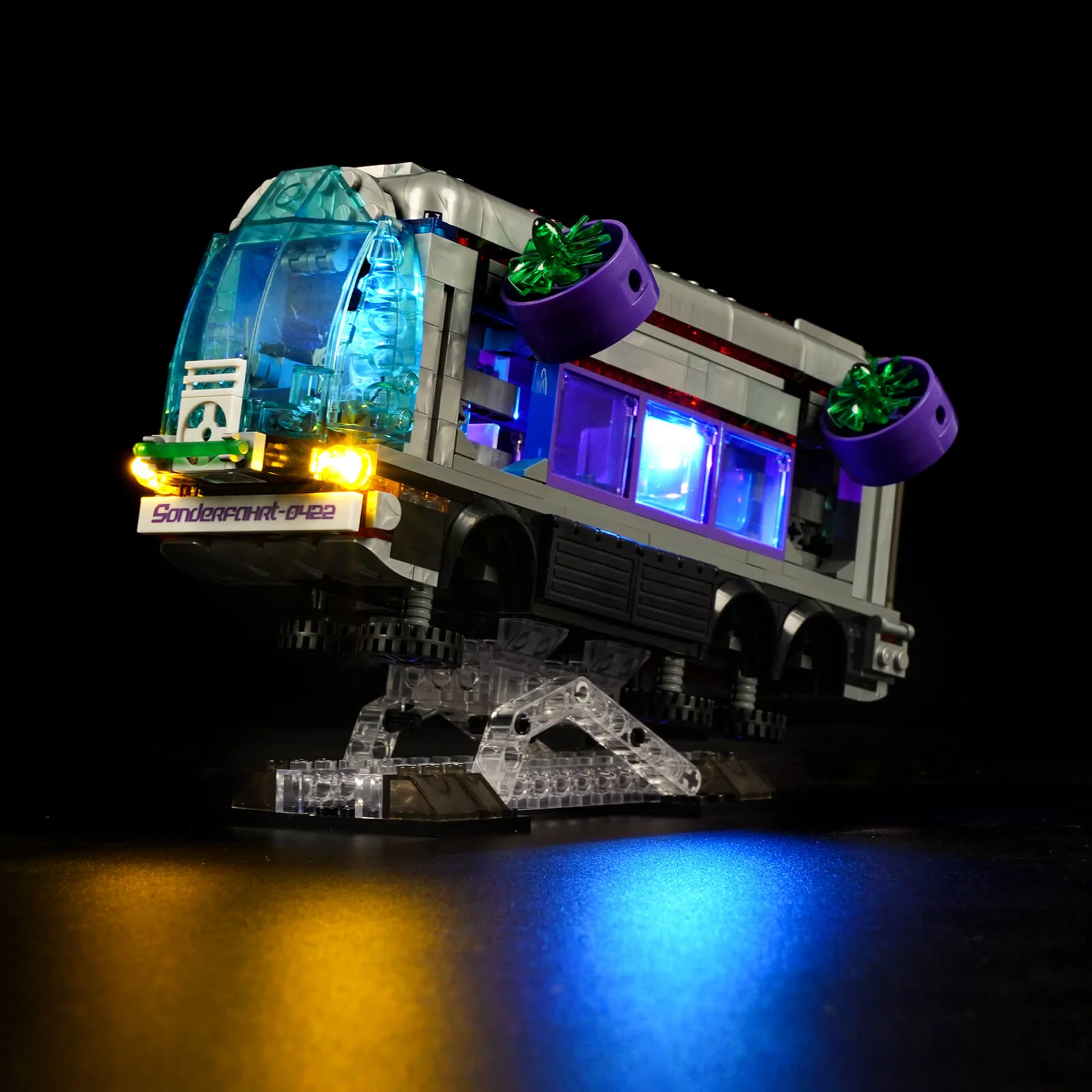 Future Bus Cyberpunk Building Set with Neon Lights