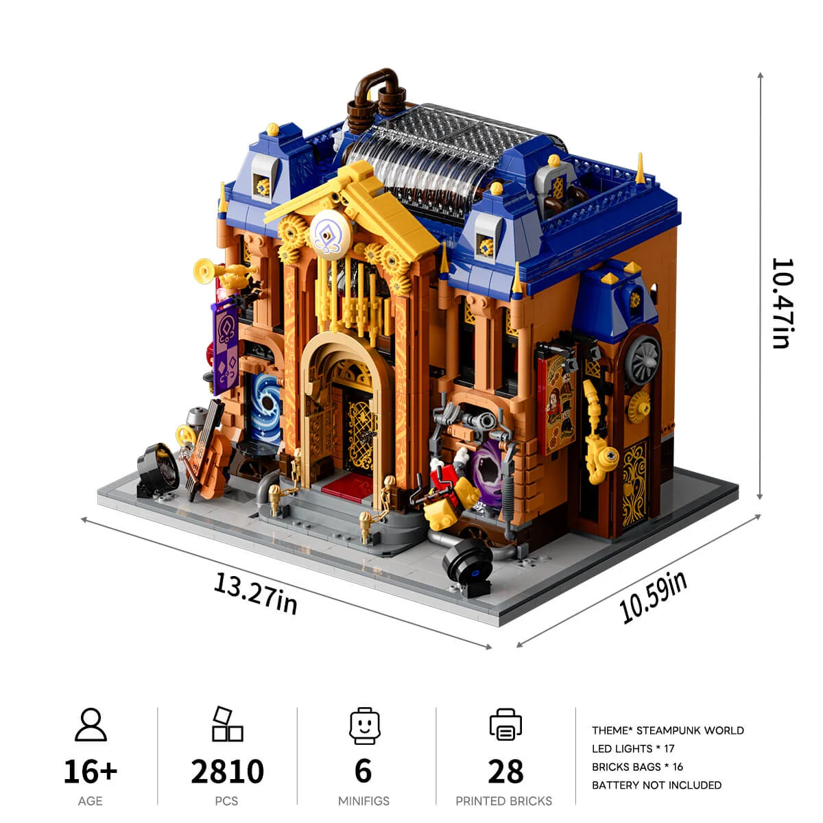 Steampunk Time Opera House Building Set with 3 Lighting Modes