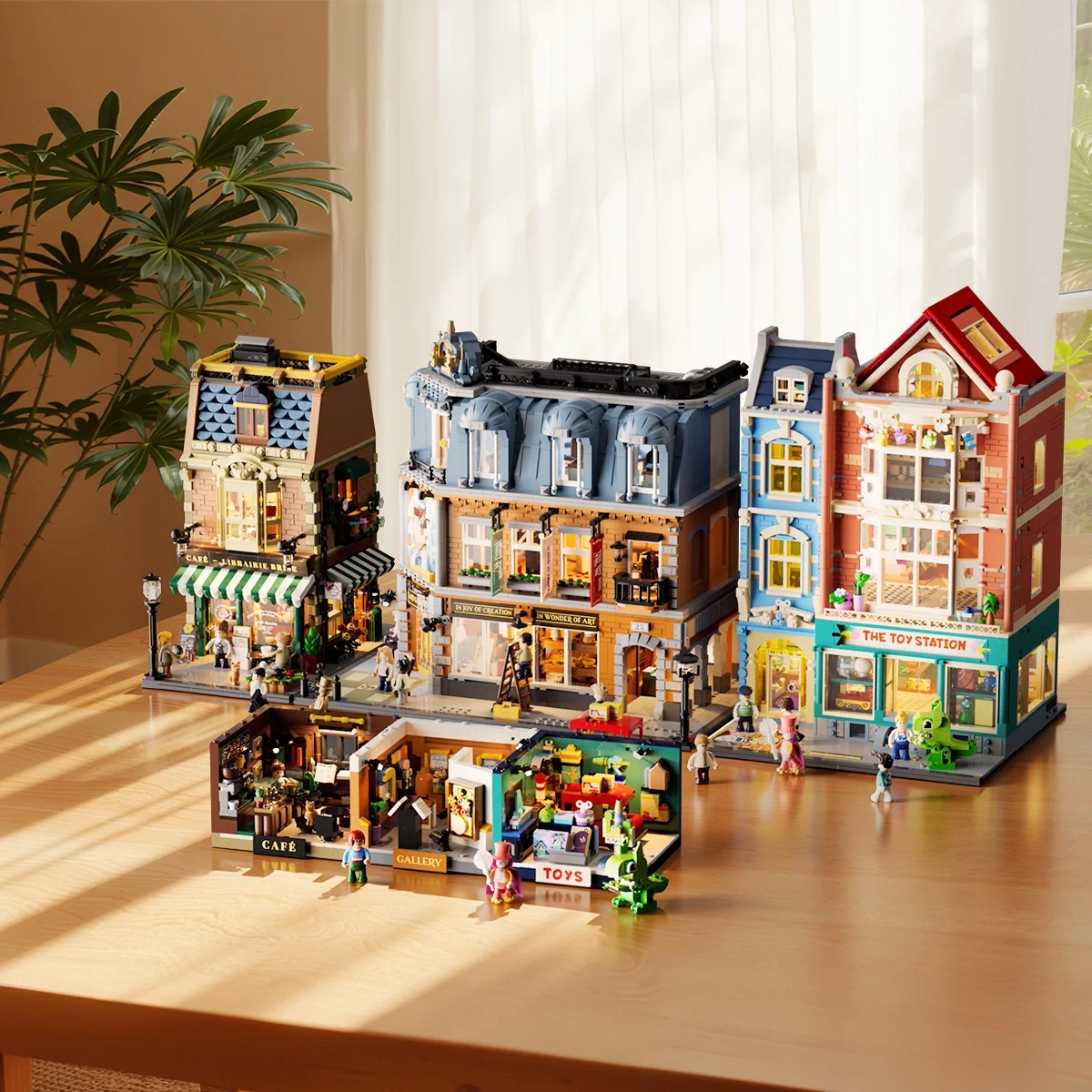 Book-Cafe Box Miniature Brick Set for Desks and Shelves