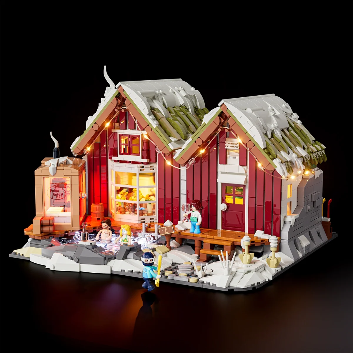 Spa Cabin L9096 Nordic Turf House Building Set with LED Lights