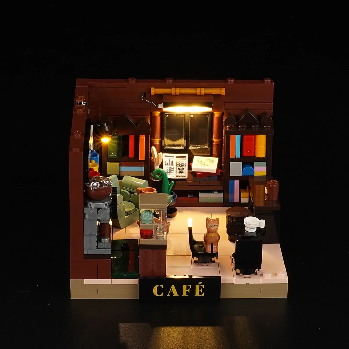 Book-Cafe Box Miniature Brick Set for Desks and Shelves