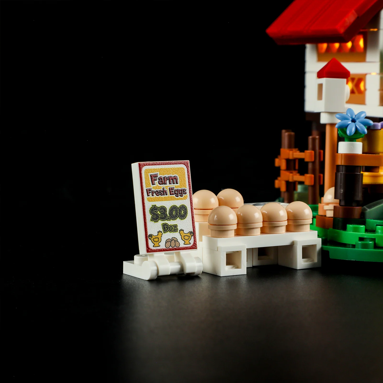 The Hen House Farm Building Set with Chickens and Lighting Kit