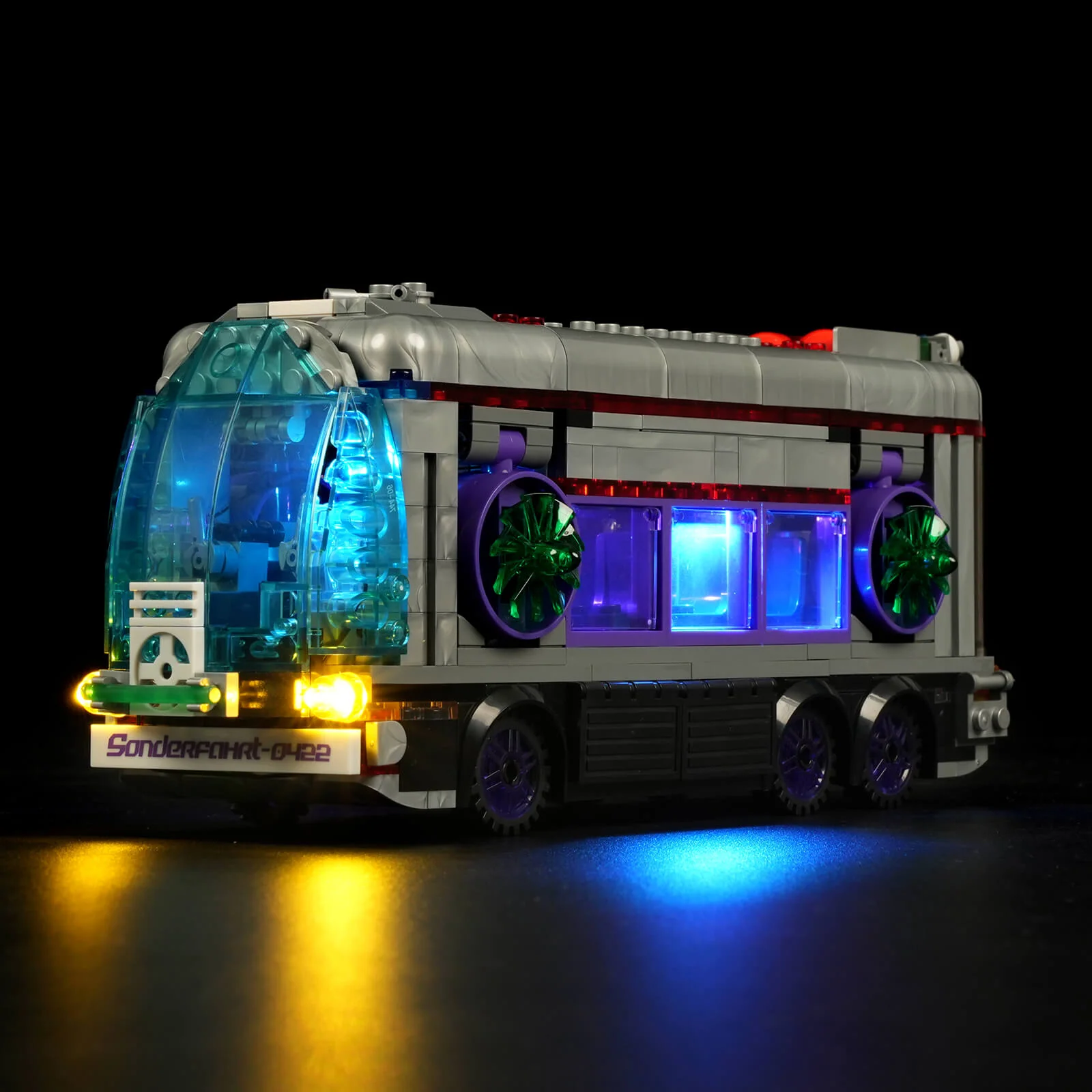 Future Bus Cyberpunk Building Set with Neon Lights