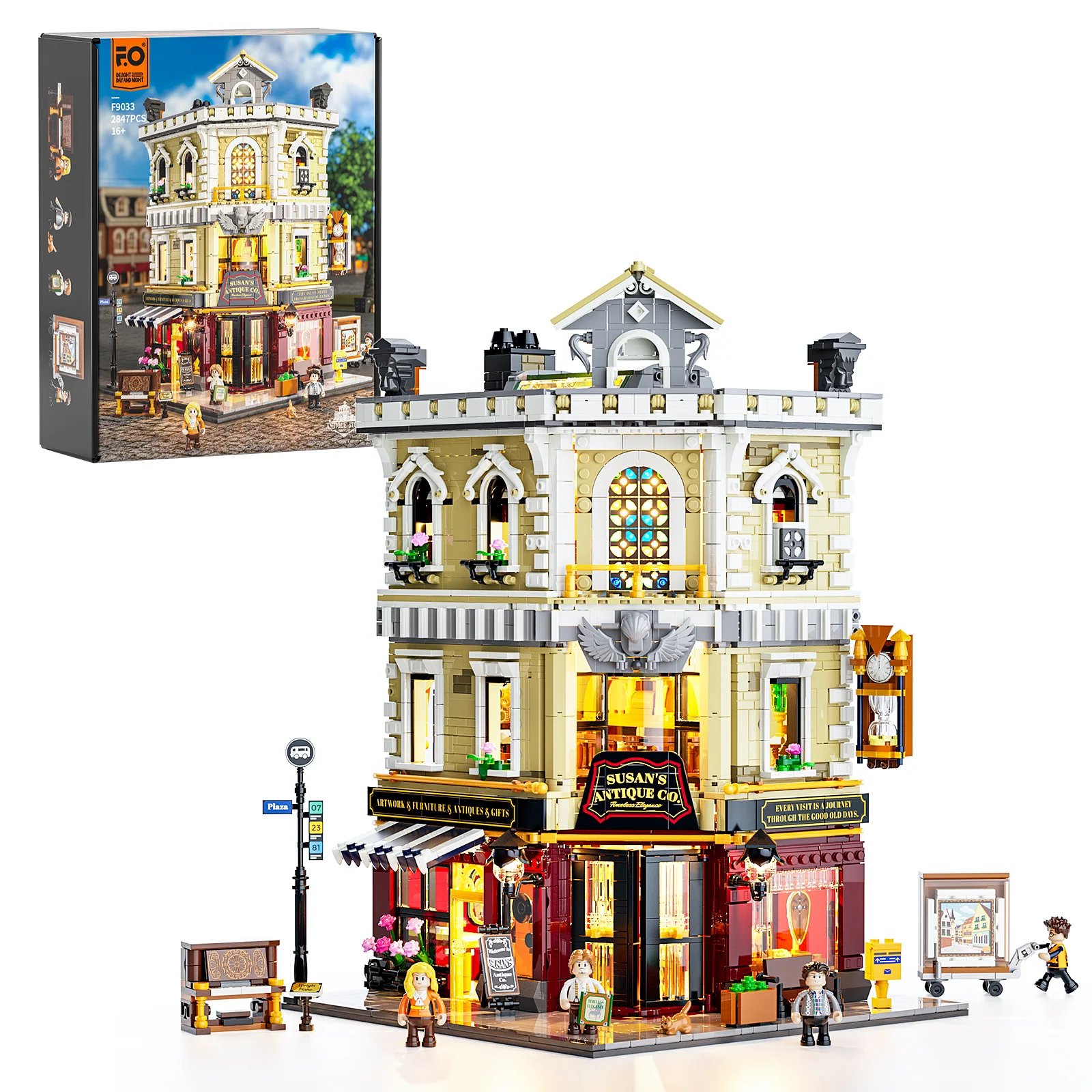 Antique Store Town Life Building Set with Lights and Minifigures