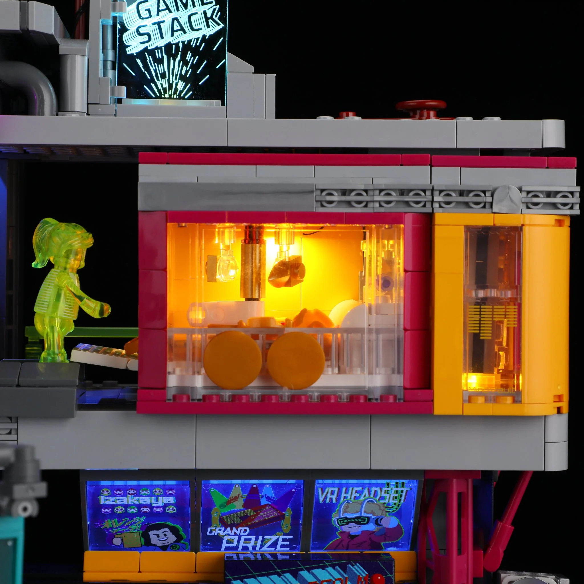 Game Stack L9095 Cyberpunk Entertainment District Building Set with Neon Lights