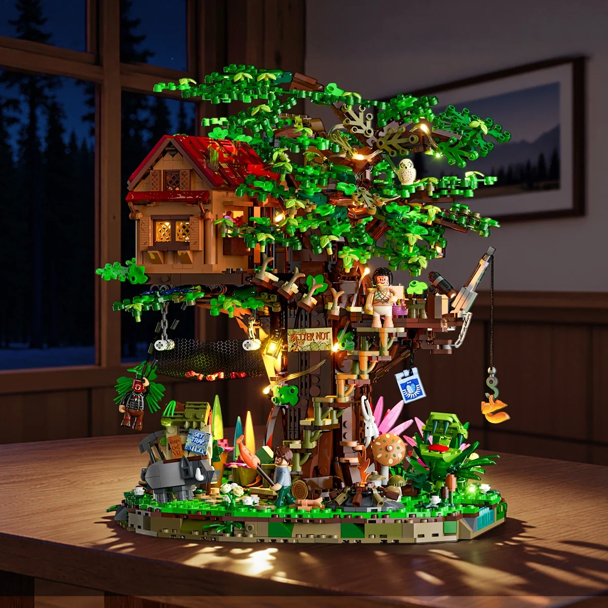 Explorer Treehouse Jungle Building Set with Lights