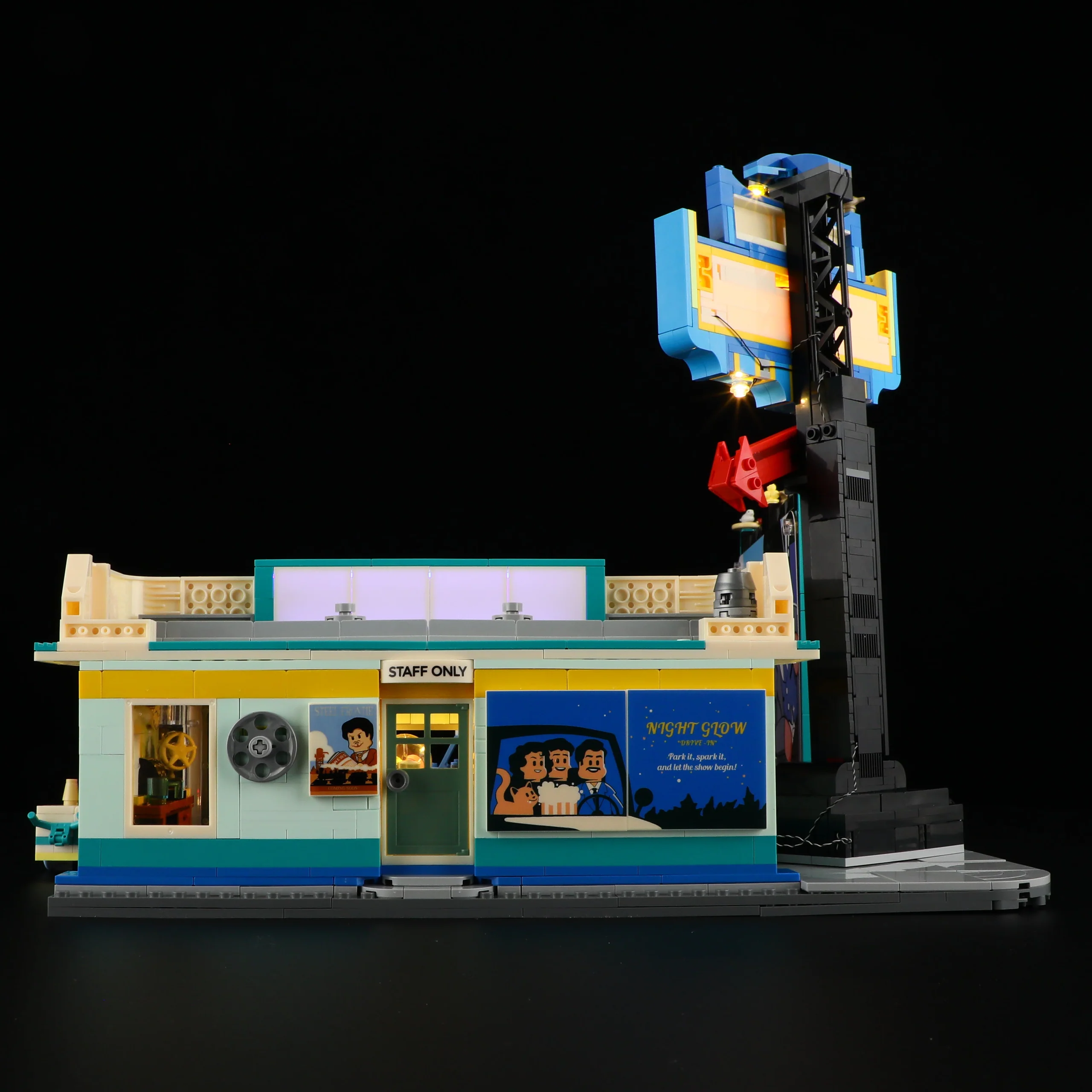 Night Glow Drive-in Retro Theater Light Building Set