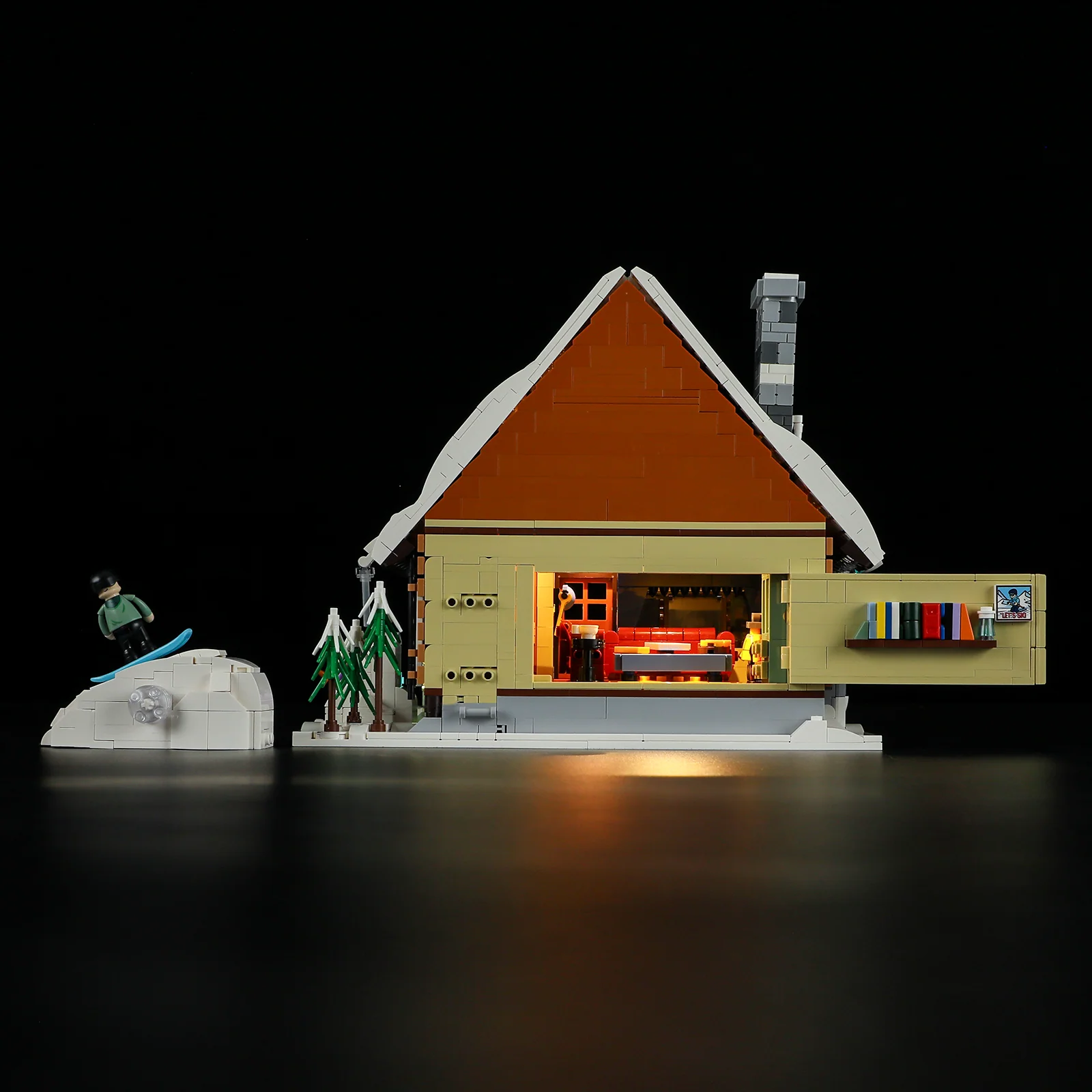 Ski Lodge 2187-Piece Winter Retreat Building Set with Lighting Kit