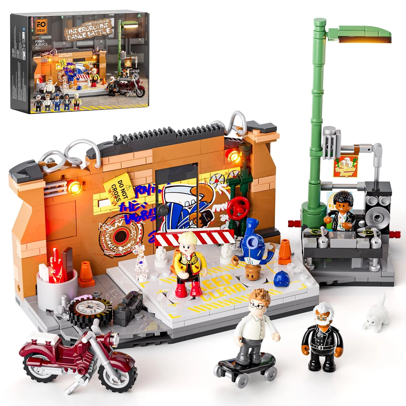 Underground Dance Battle Street Scene Set with 5 Figures