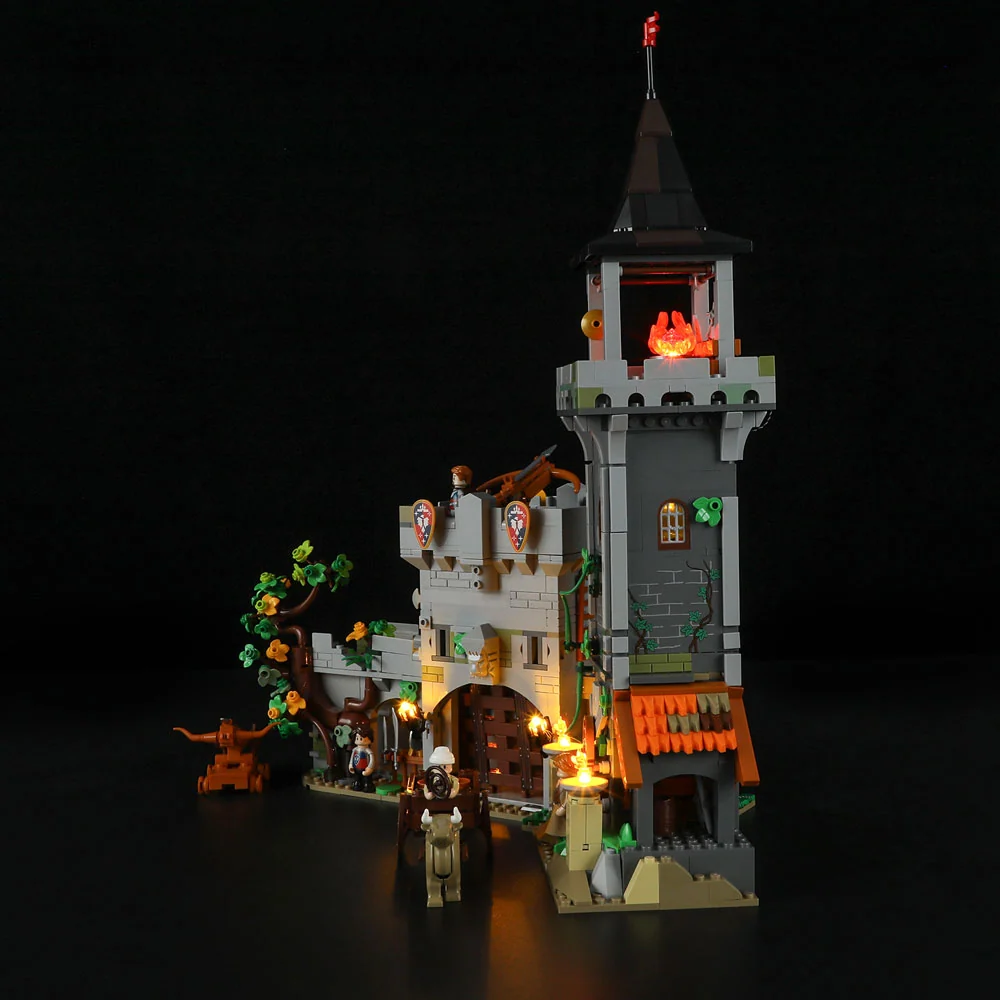 Medieval Watchtower Building Set with 10 Lighted Spots and Minifigures