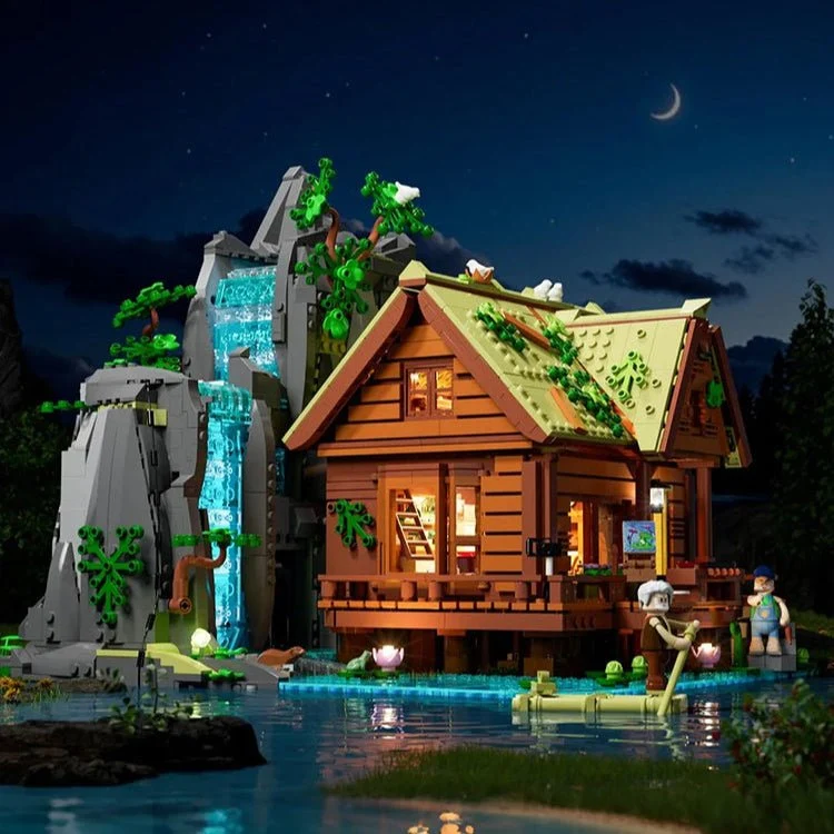 Waterfall Cabin L9083 Retro House Building Set with Lights