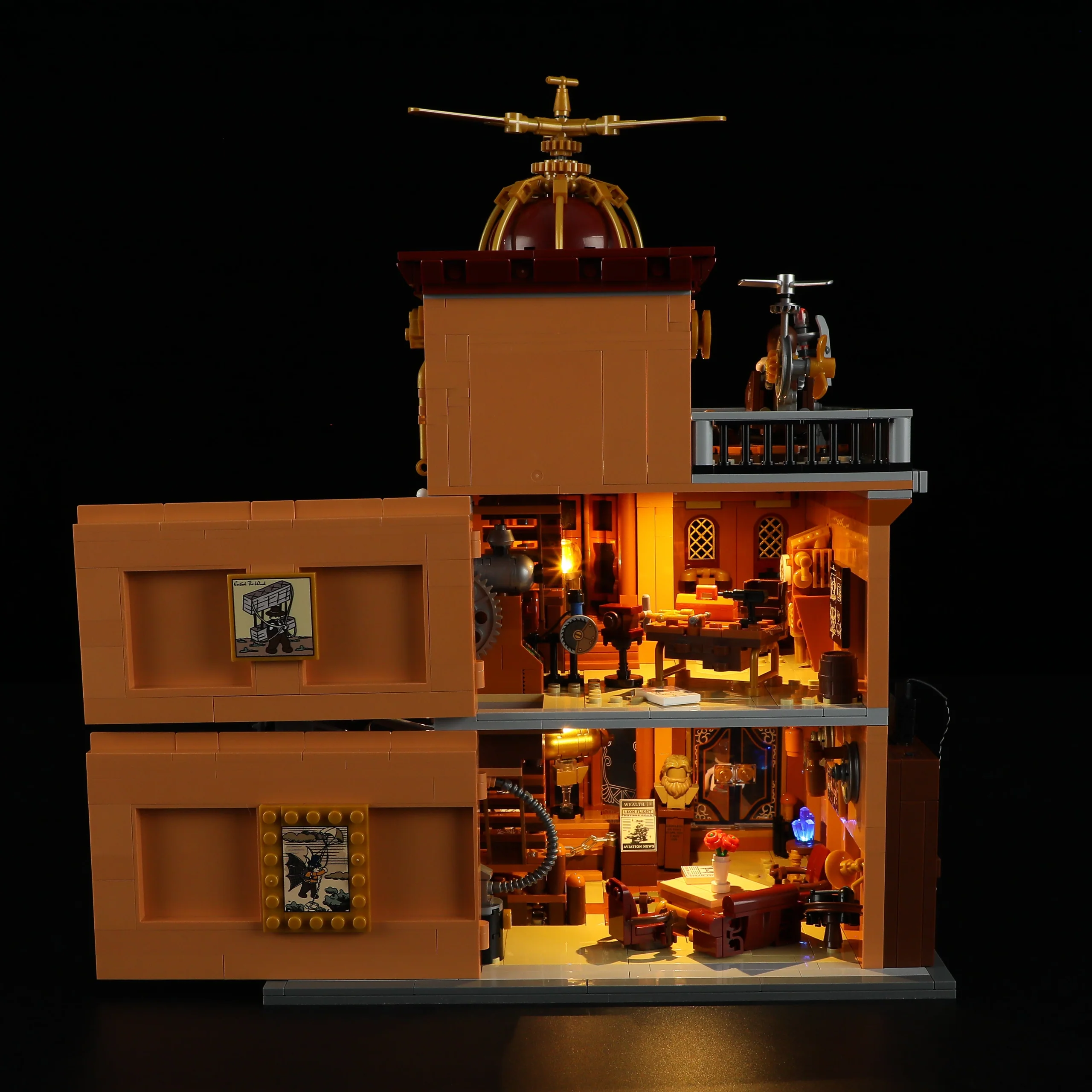 Steampunk Flying Club Building Set with Modular Baseboards