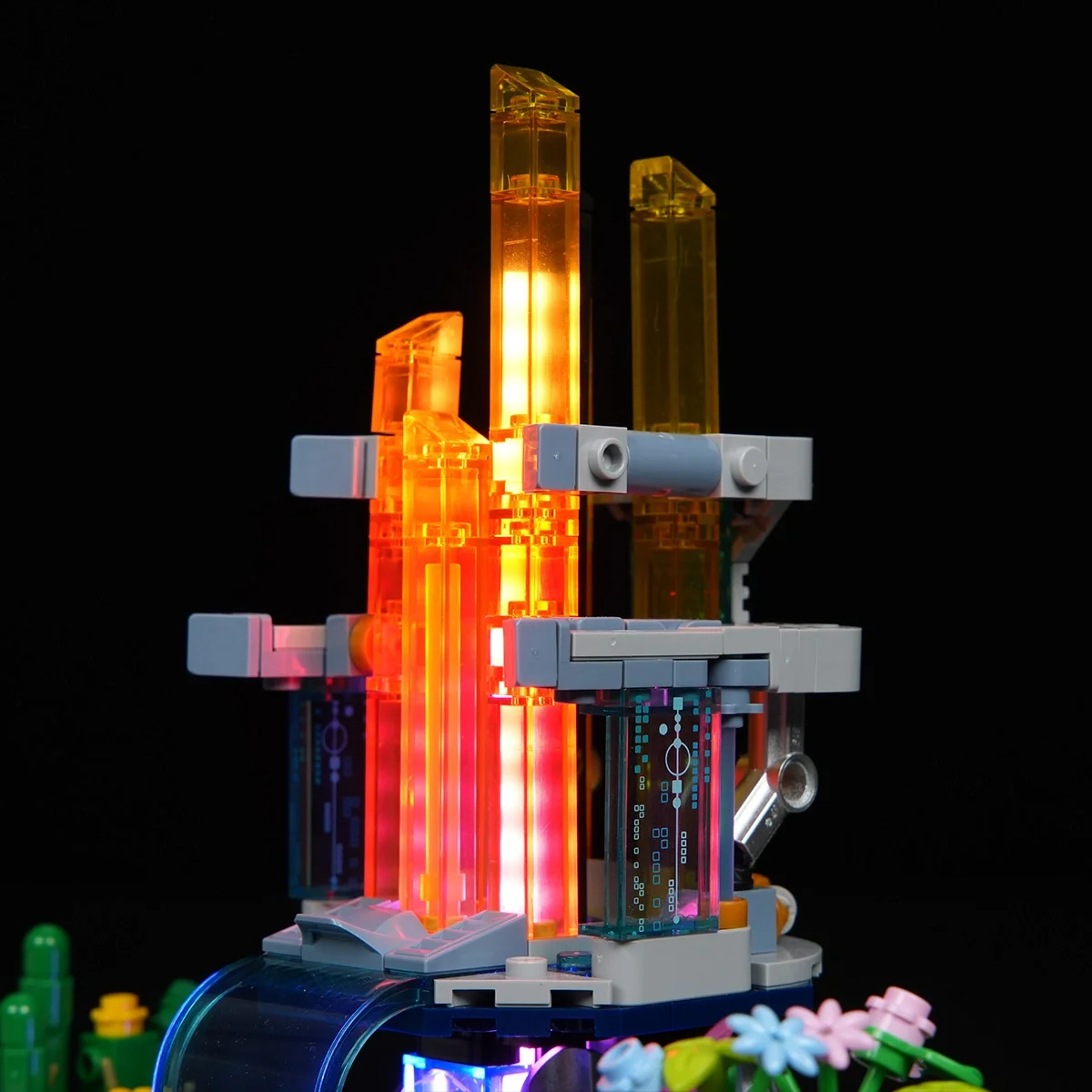 Neon Garden Cyberpunk Building Set with Sound-Reactive RGB Lights