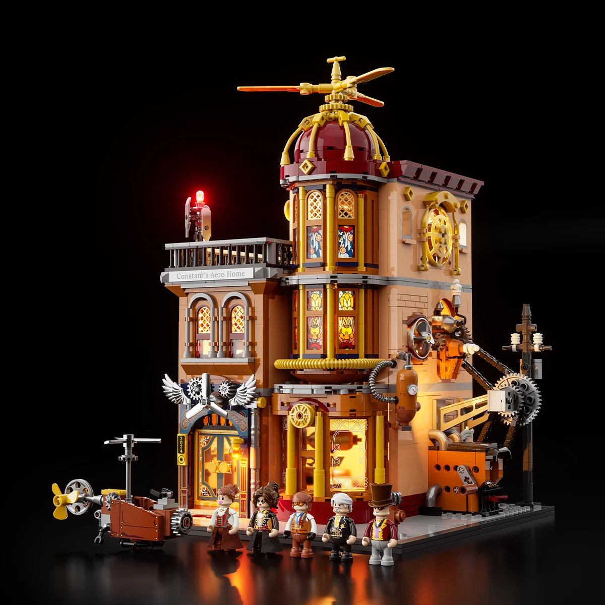 Steampunk Flying Club Building Set with Modular Baseboards