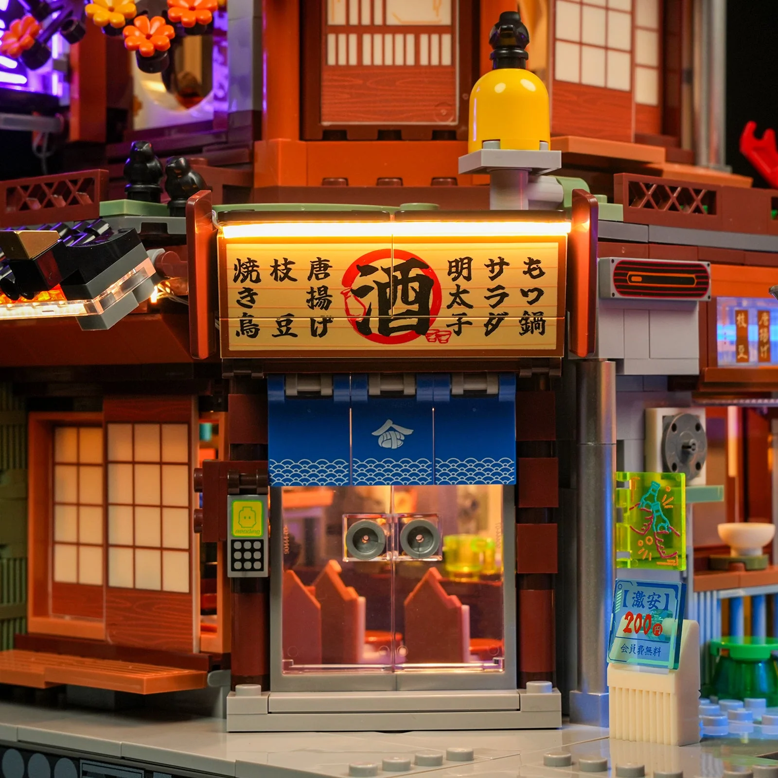 Izakaya Cyberpunk Building Set with 20 LED Lights