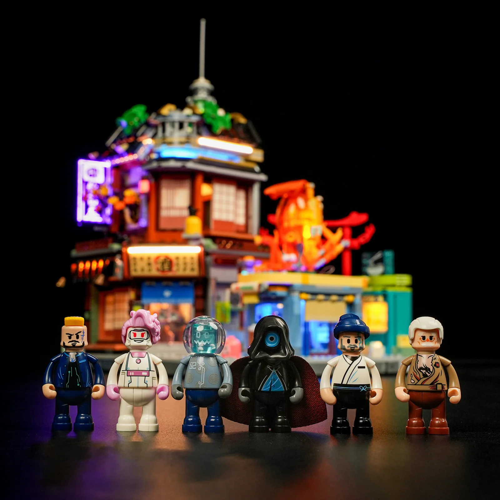 Izakaya Cyberpunk Building Set with 20 LED Lights