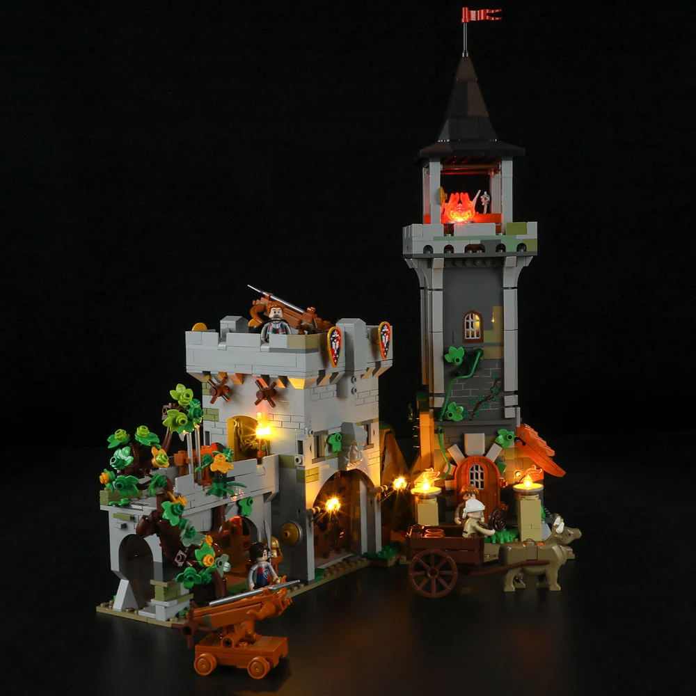 Medieval Watchtower Building Set with 10 Lighted Spots and Minifigures