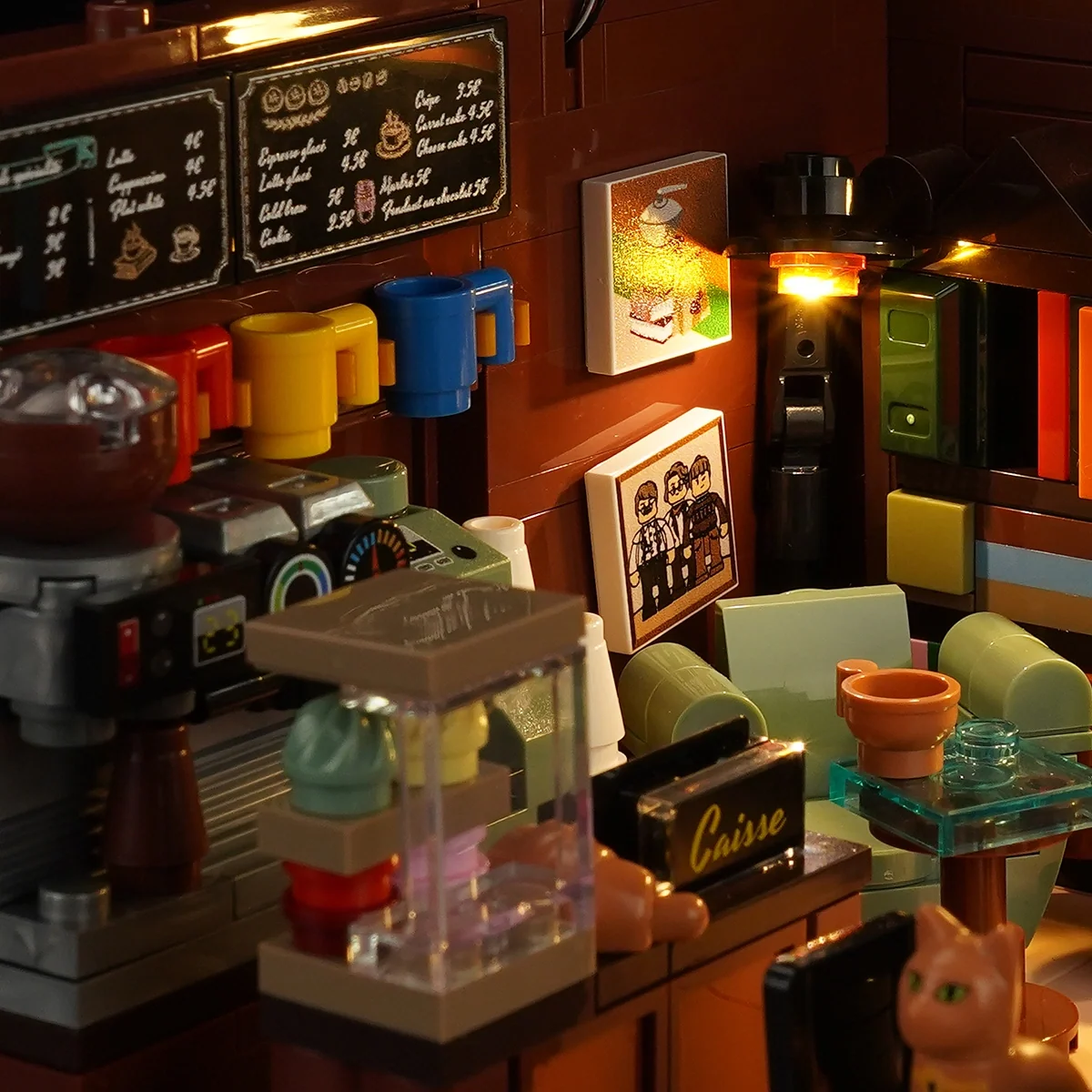 Book-Cafe Box Miniature Brick Set for Desks and Shelves