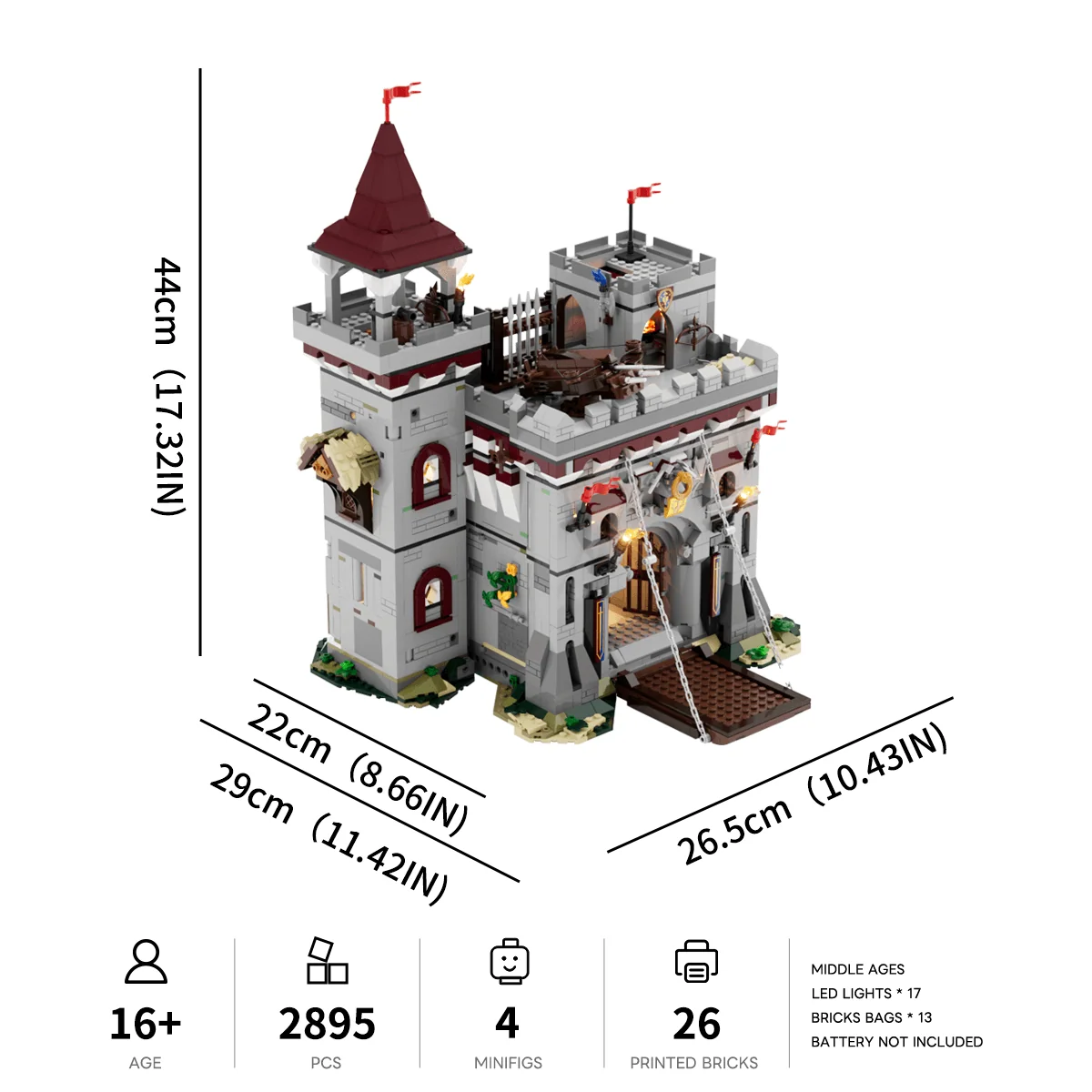 Castle Armory Medieval Building Set with Four Figures