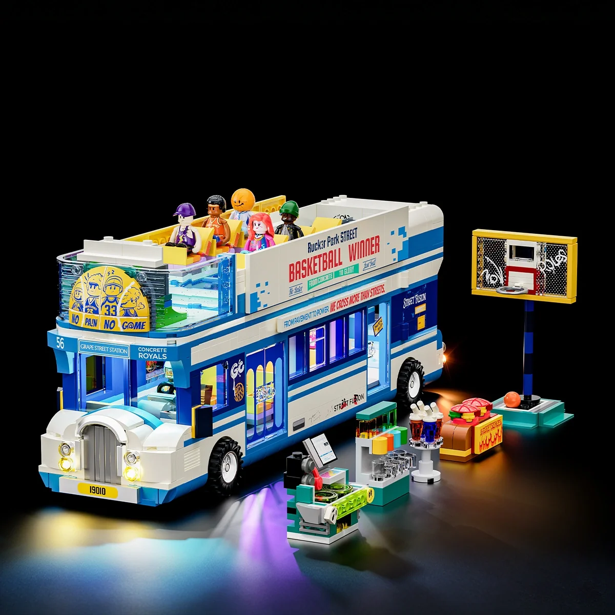 Streetball Tour Bus Double-Decker Building Set with Minifigures